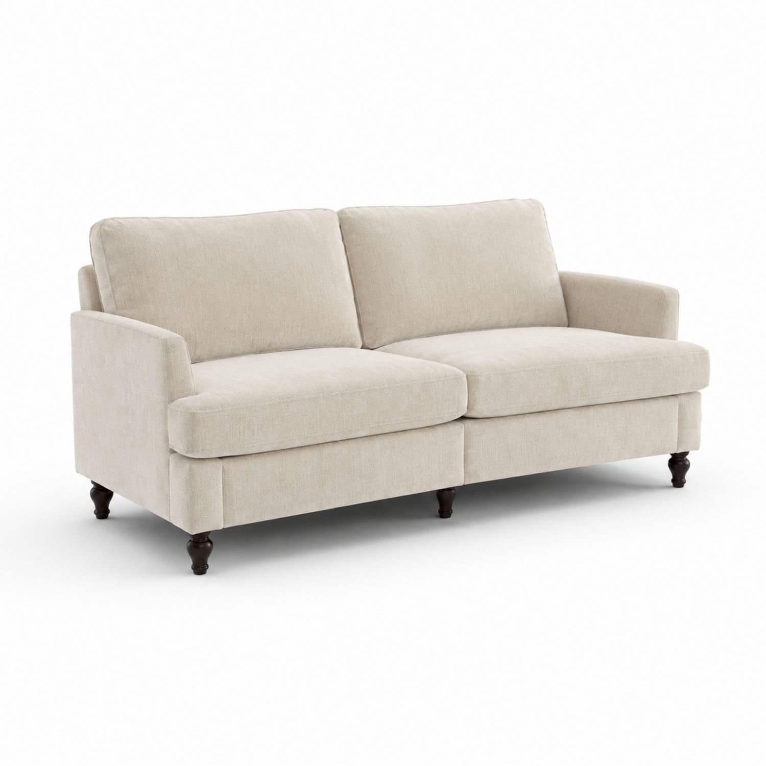 2-Sitzer Sofa Stoff Beige Holzbeine 180x90x85cm