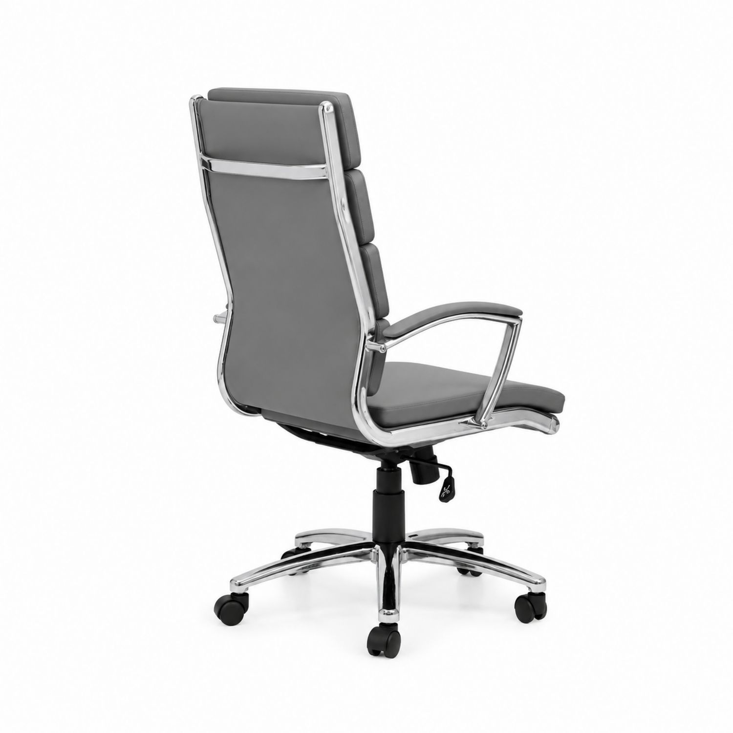 Bürostuhl Kunstleder Chrom Grau Höhenverstellbar