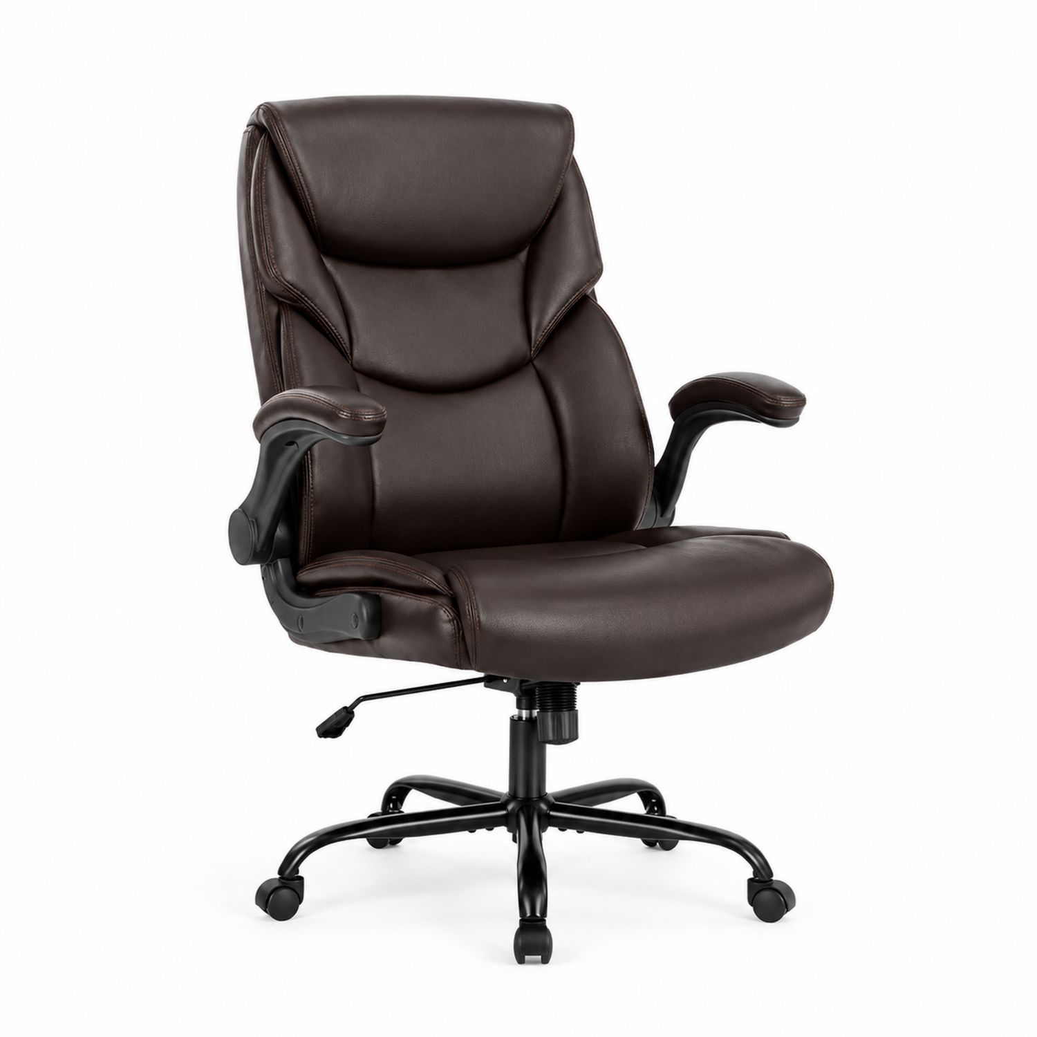 Ergonomischer Bürostuhl aus Kunstleder Braun