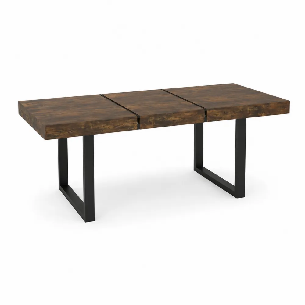 Stół jadalniany prostokątny z drewna akacjowego i metalu 200x90x75 cm