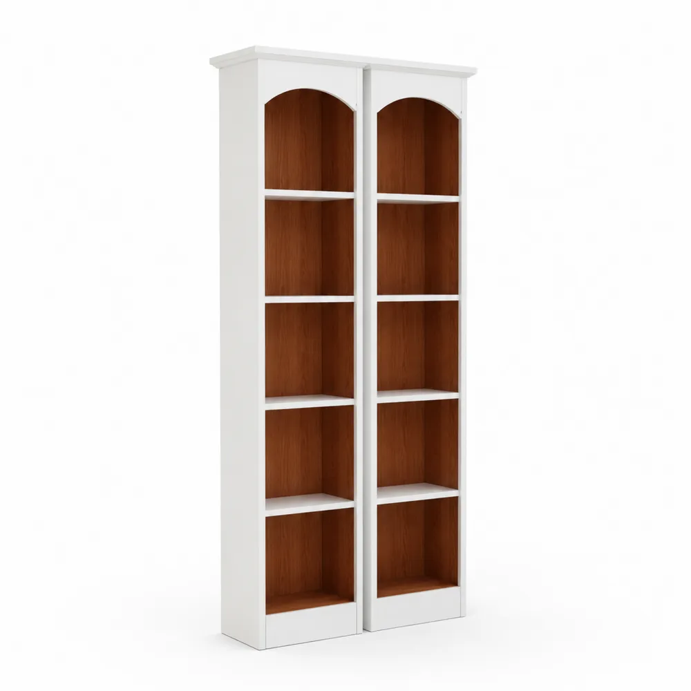 Podwójna Biblioteczka z Płyt Wiórowych 190x80x30 cm Biały/Brązowy
