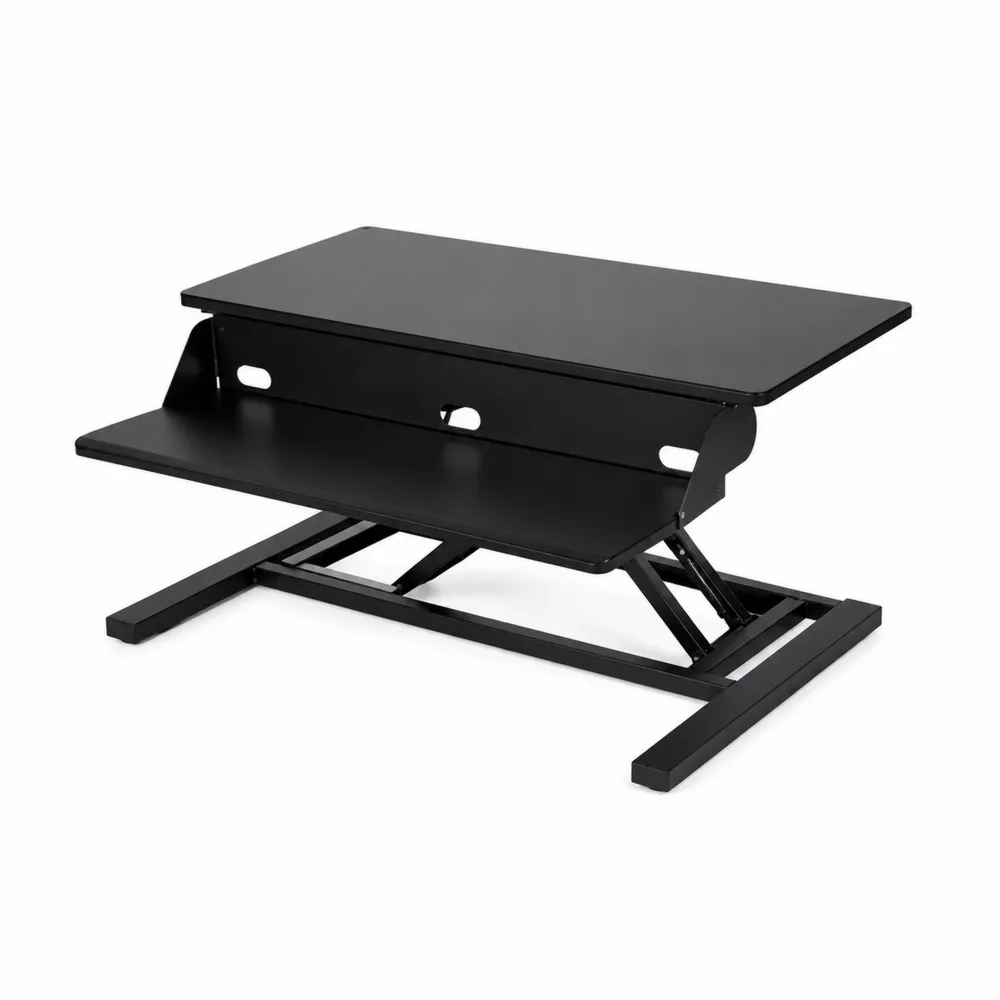 Biurko regulowane czarne stalowe z MDF 90x40 cm