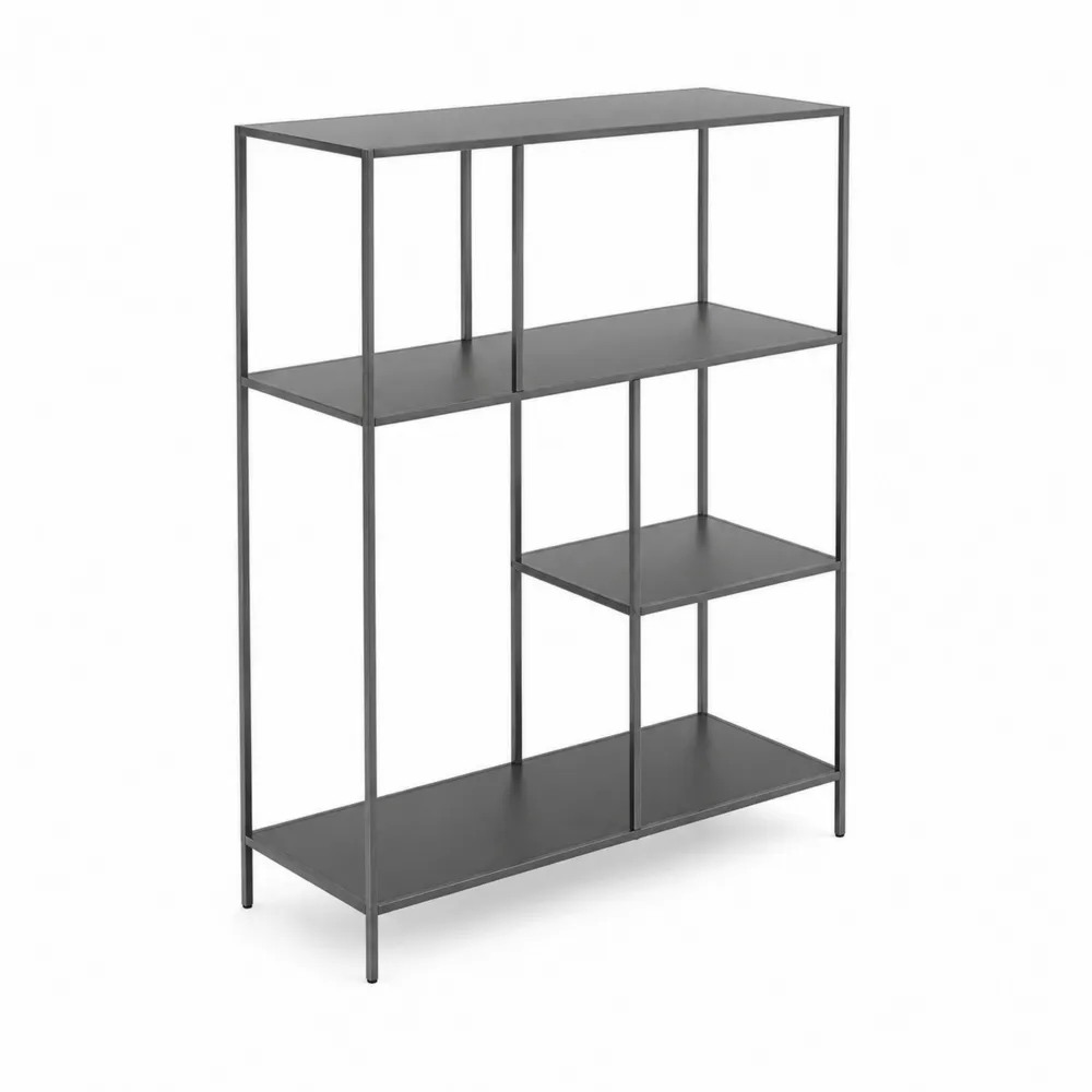 Regał metalowy czarny stal 120x80x30 cm