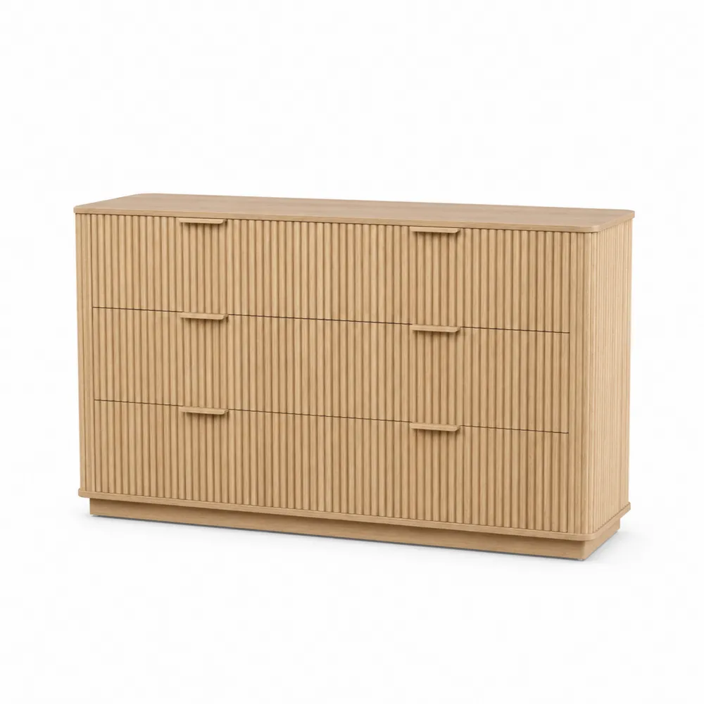 Komoda z drewna dębowego z 3 szufladami 120 cm