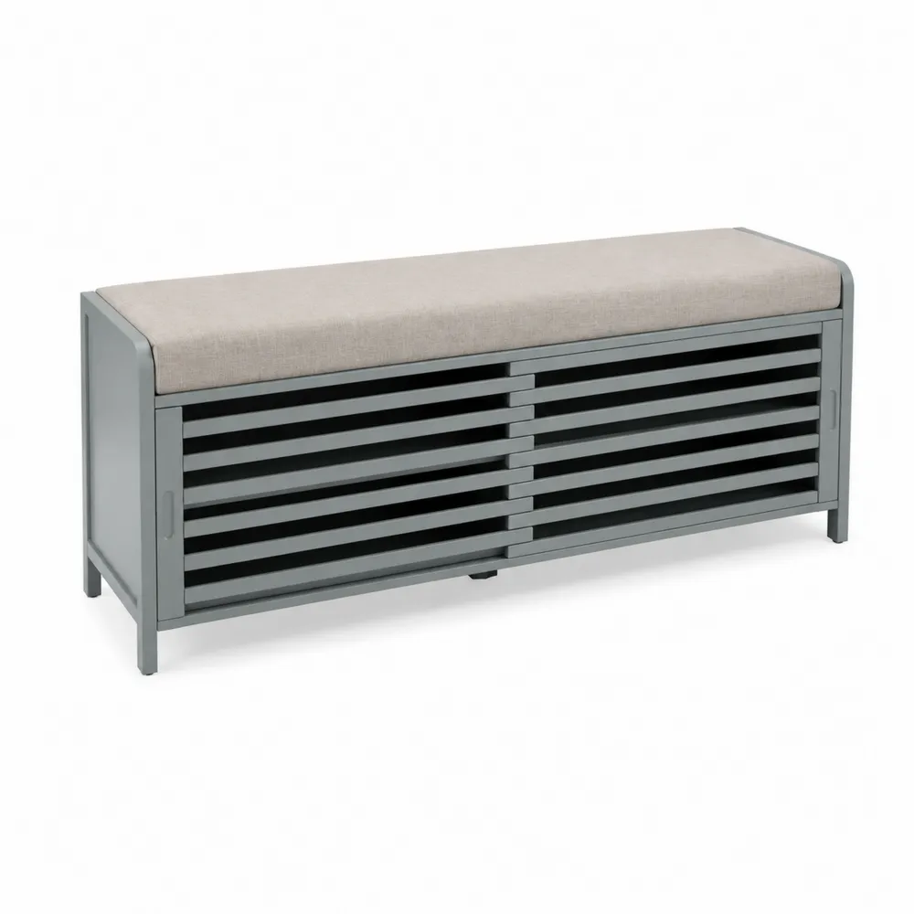 Ławka metalowa z siedziskiem materiałowym 120x40x45 cm