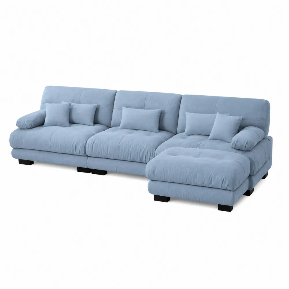 Modułowa sofa z tkaniny poliestrowej Niebieski