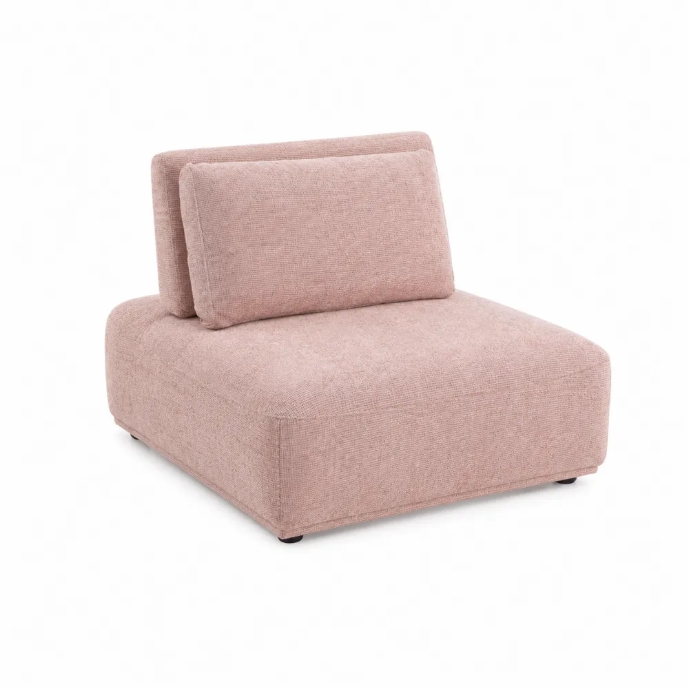 Modułowa sofa z tkaniny poliestrowej Różowa 90x90x75 cm