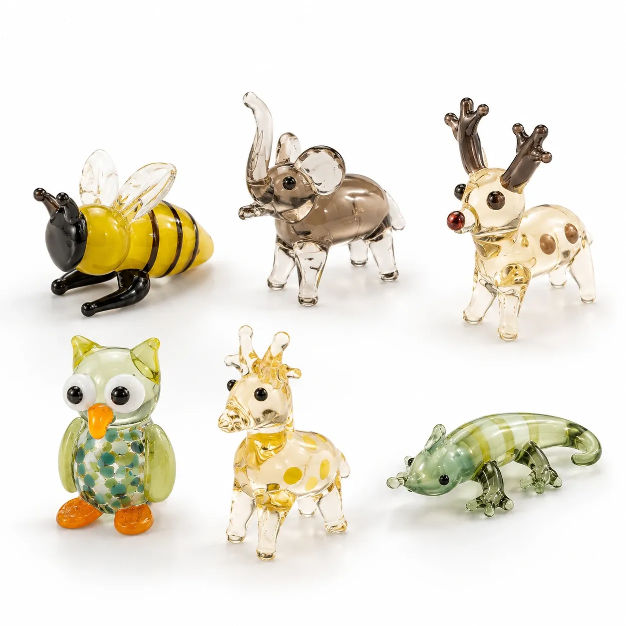 Glas Tierfiguren