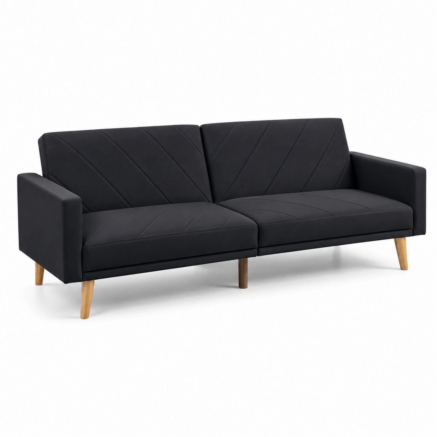 3-Sitzer Schlafsofa aus Holz und Polyester Schwarz 200x80x85 cm-Velverocasa