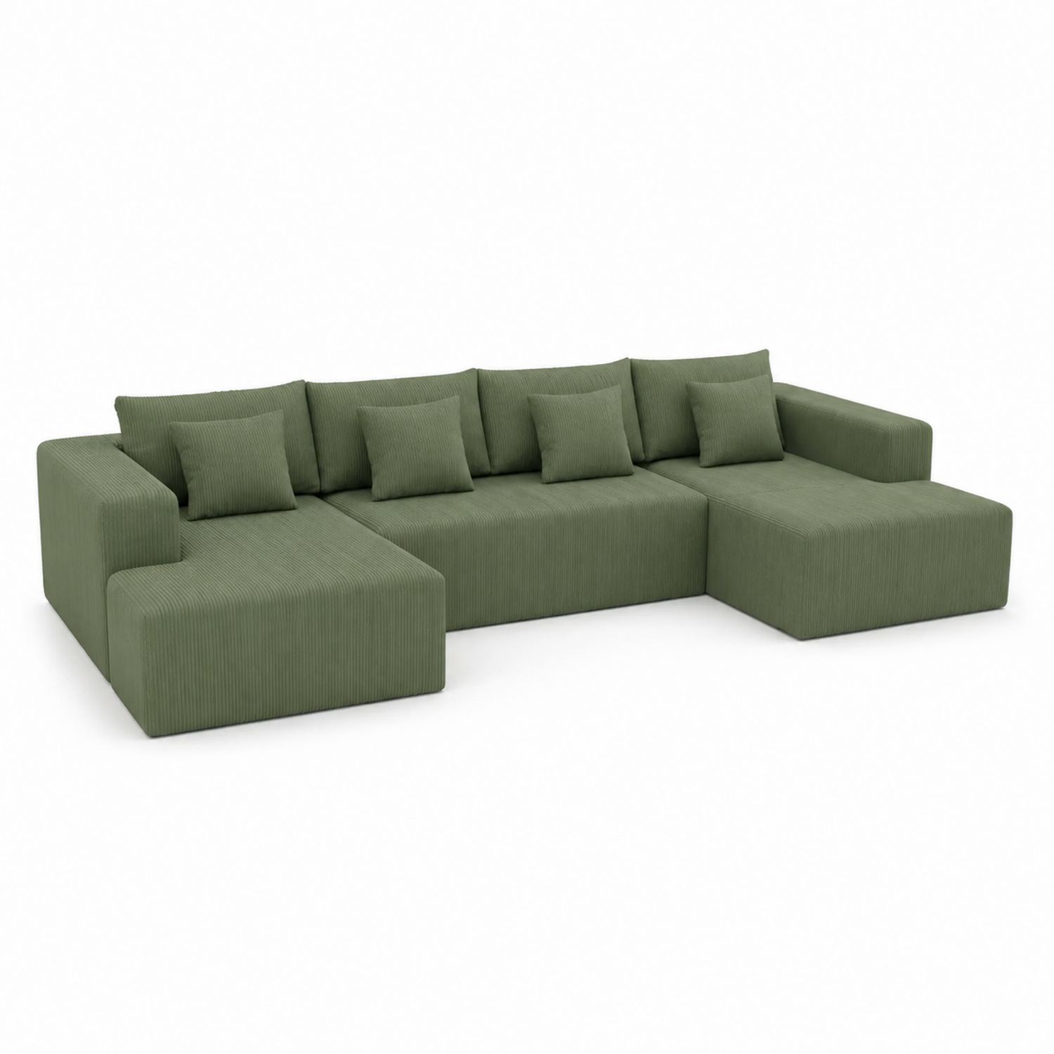 Ecksofa Set Stoff Grün 290x290x85 cm-Velverocasa