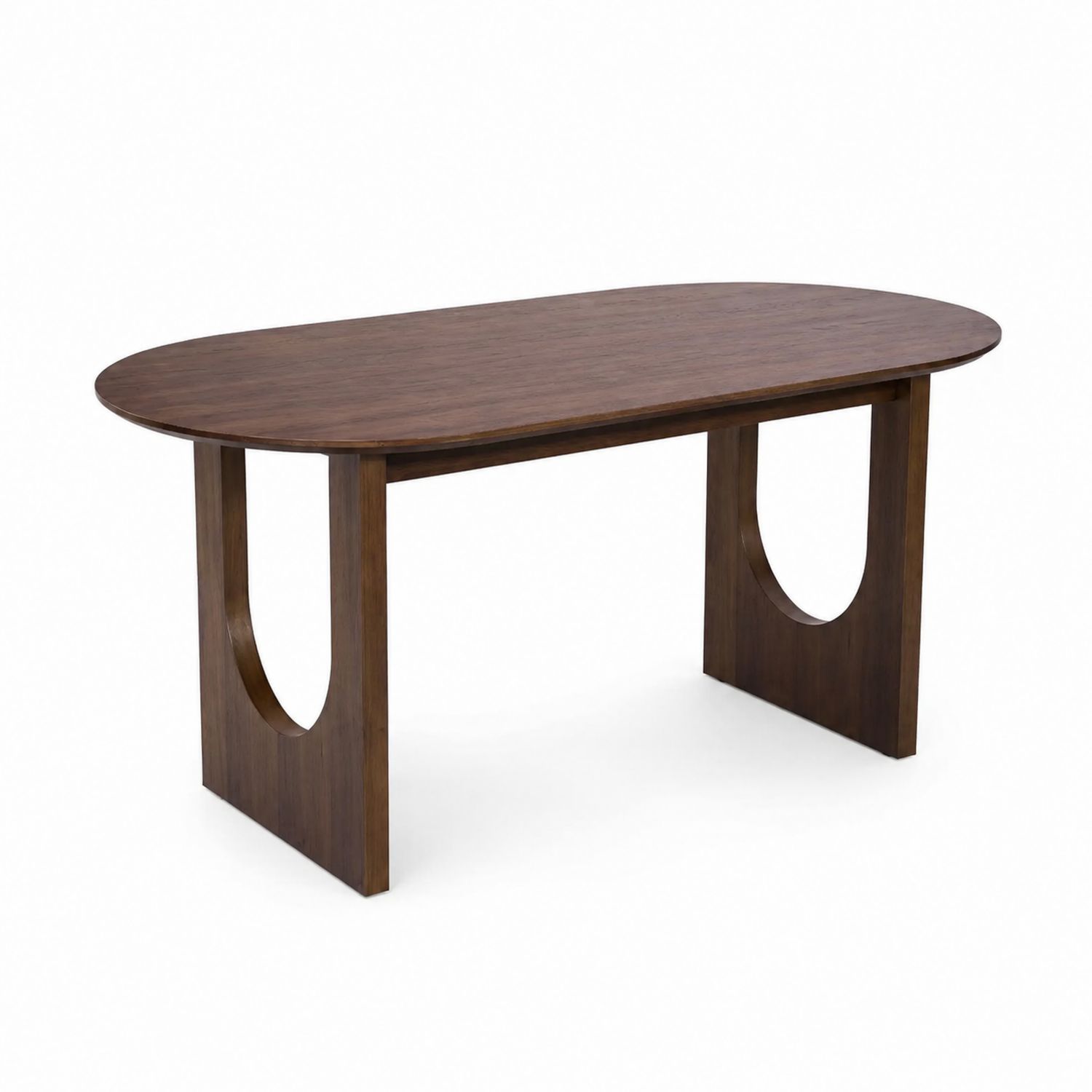 Ovaler Walnussholztisch 180x90x75 cm Dunkelbraun-Velverocasa