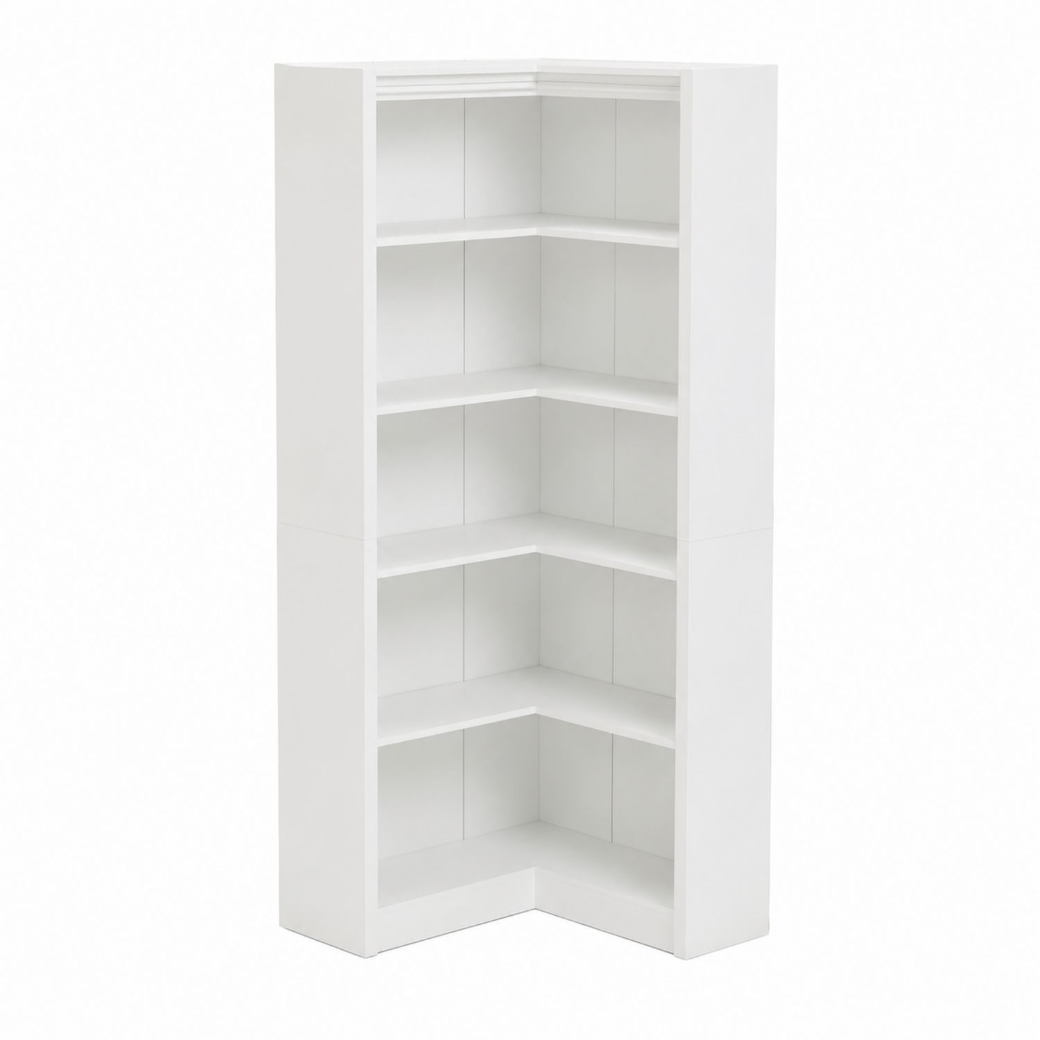 Eck-Bücherregal MDF Weiß 180x60x60cm-Velverocasa