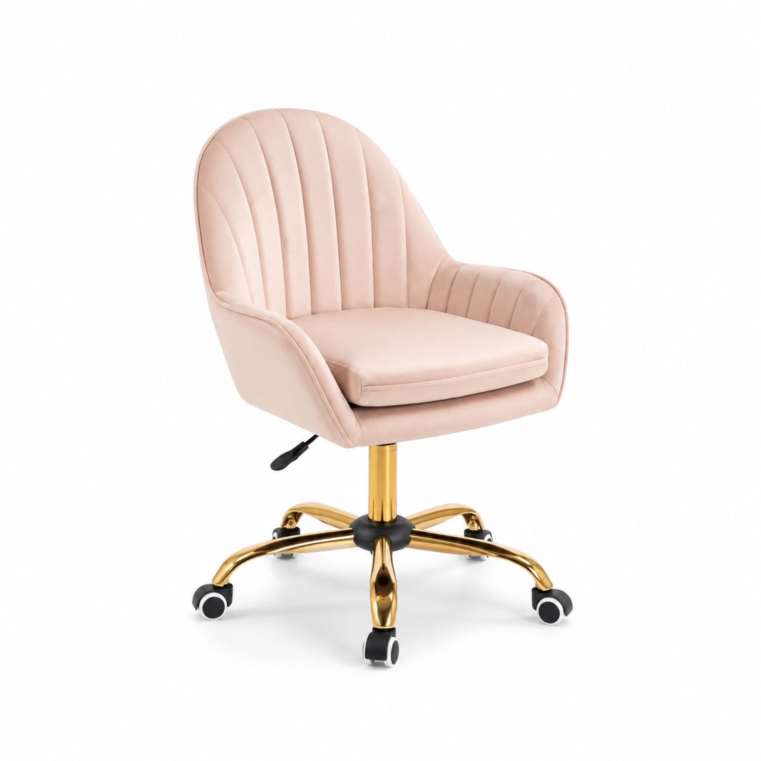 Samt-Bürostuhl Rosa mit Metallgestell-Velverocasa
