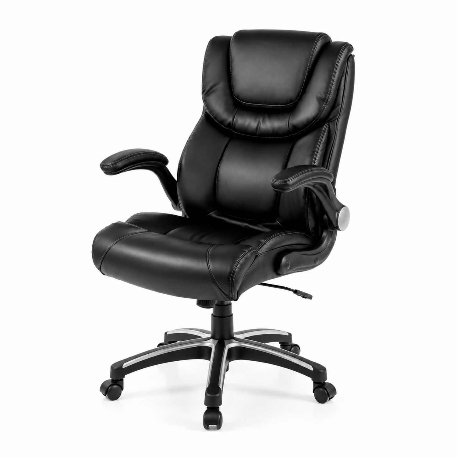 Bürostuhl PU-Leder Schwarz-Velverocasa