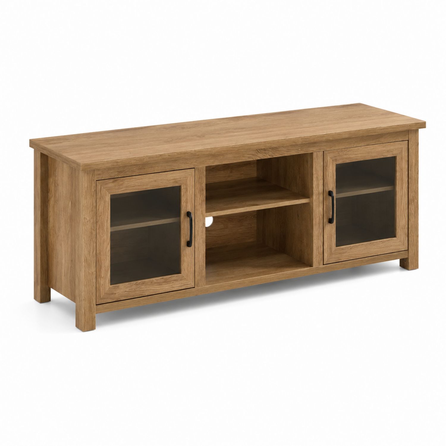 TV-Schrank Eichenholz gehärtetes Glas Braun 140x50x45 cm-Velverocasa