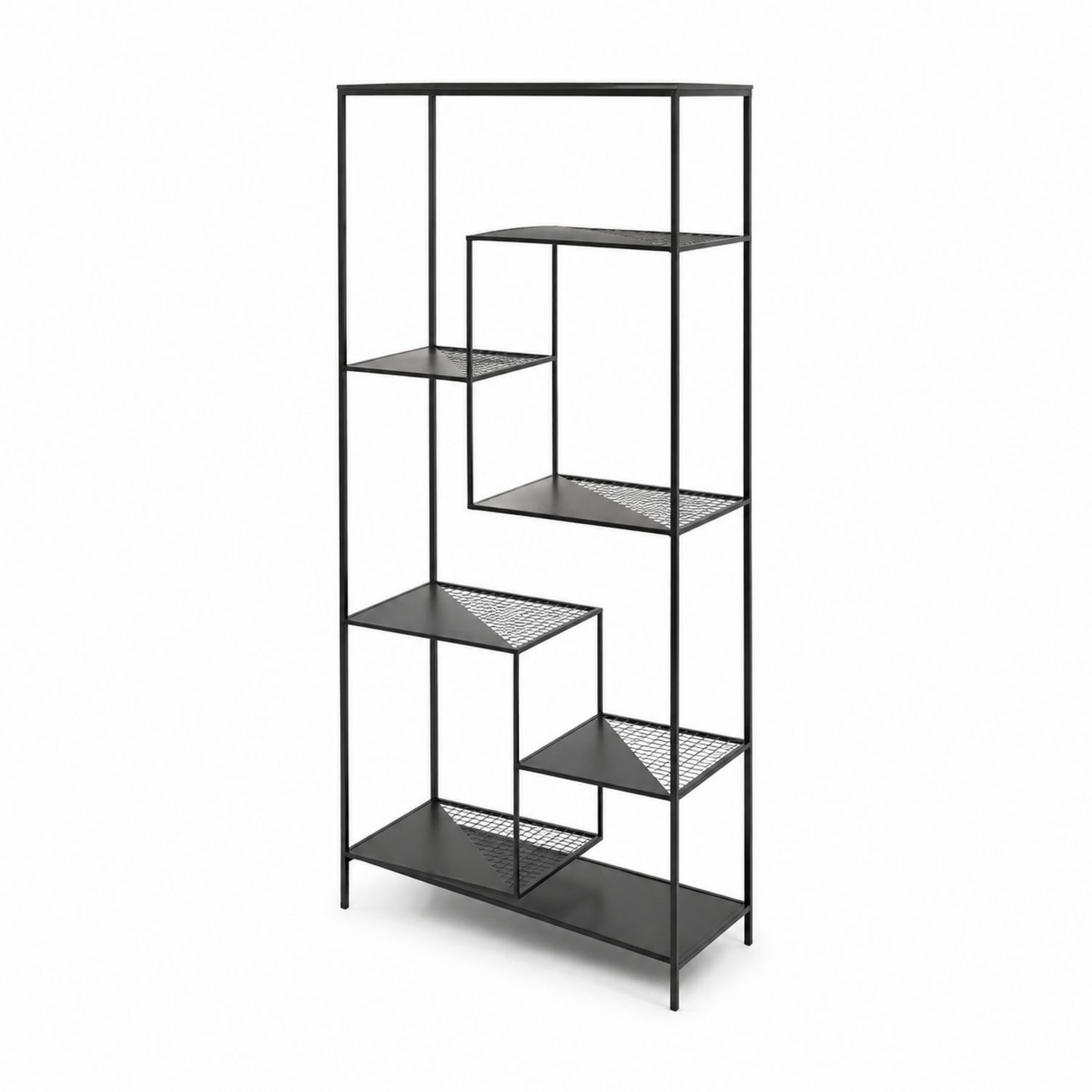Metallregal Schwarz 175x70x30cm-Velverocasa