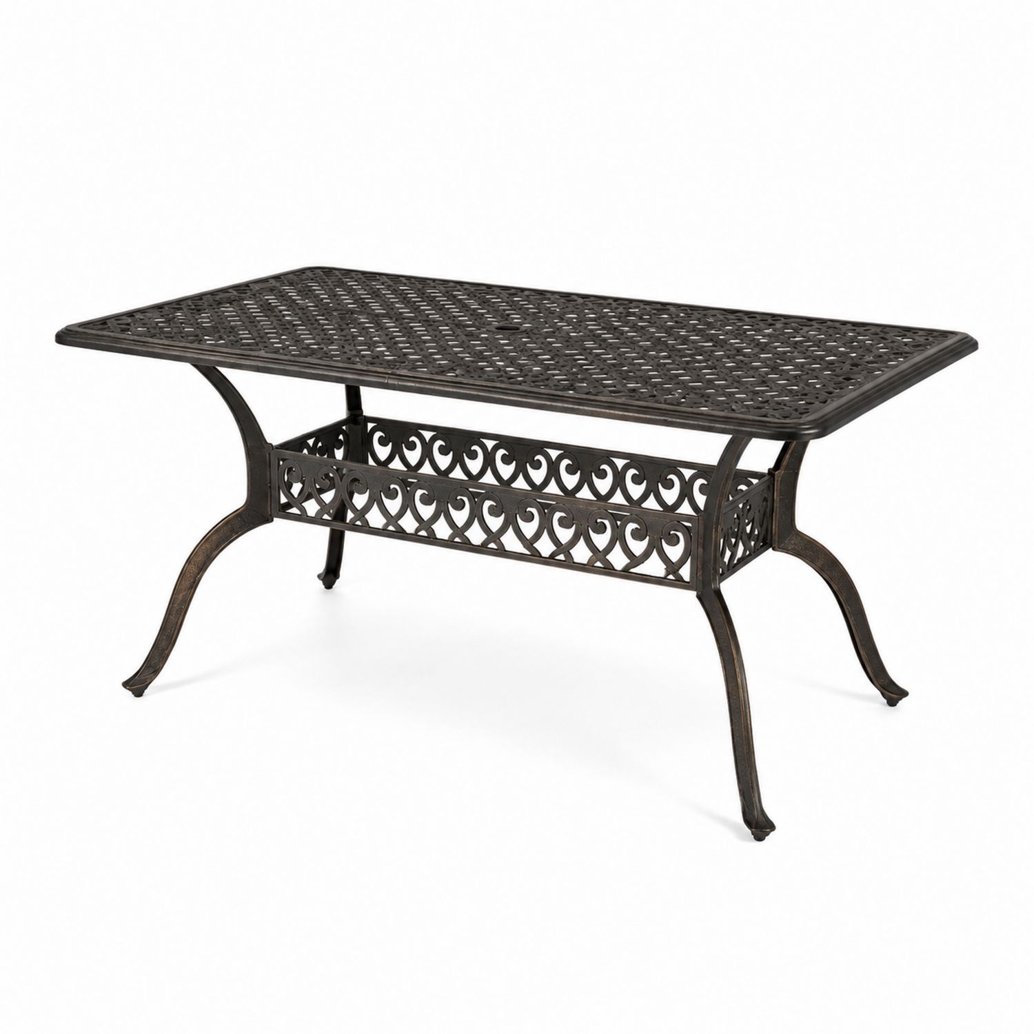 Rechteckiger Aluminium-Gartentisch Braun-Velverocasa