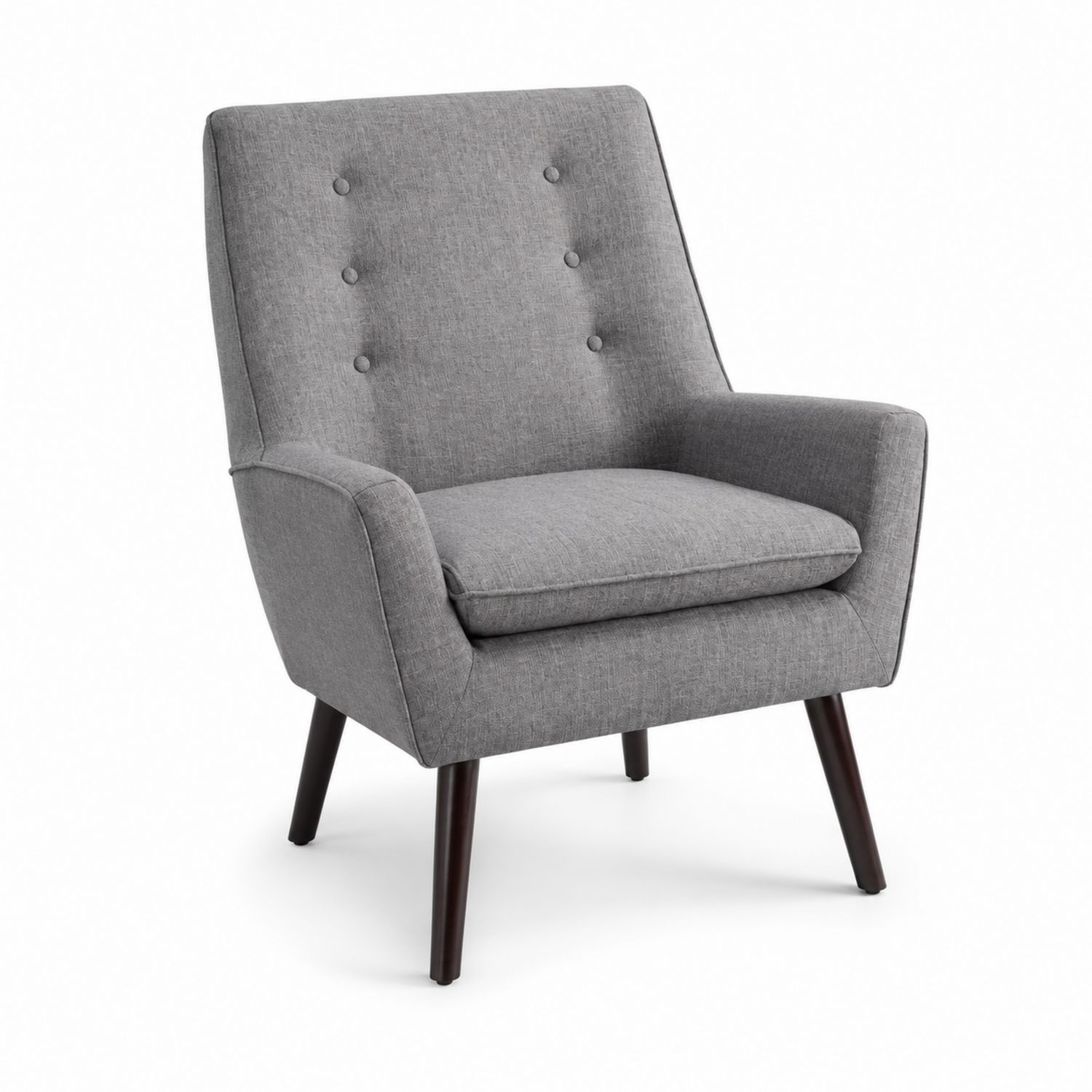Sessel mit Stoff und Massivholzbeinen Grau-Velverocasa