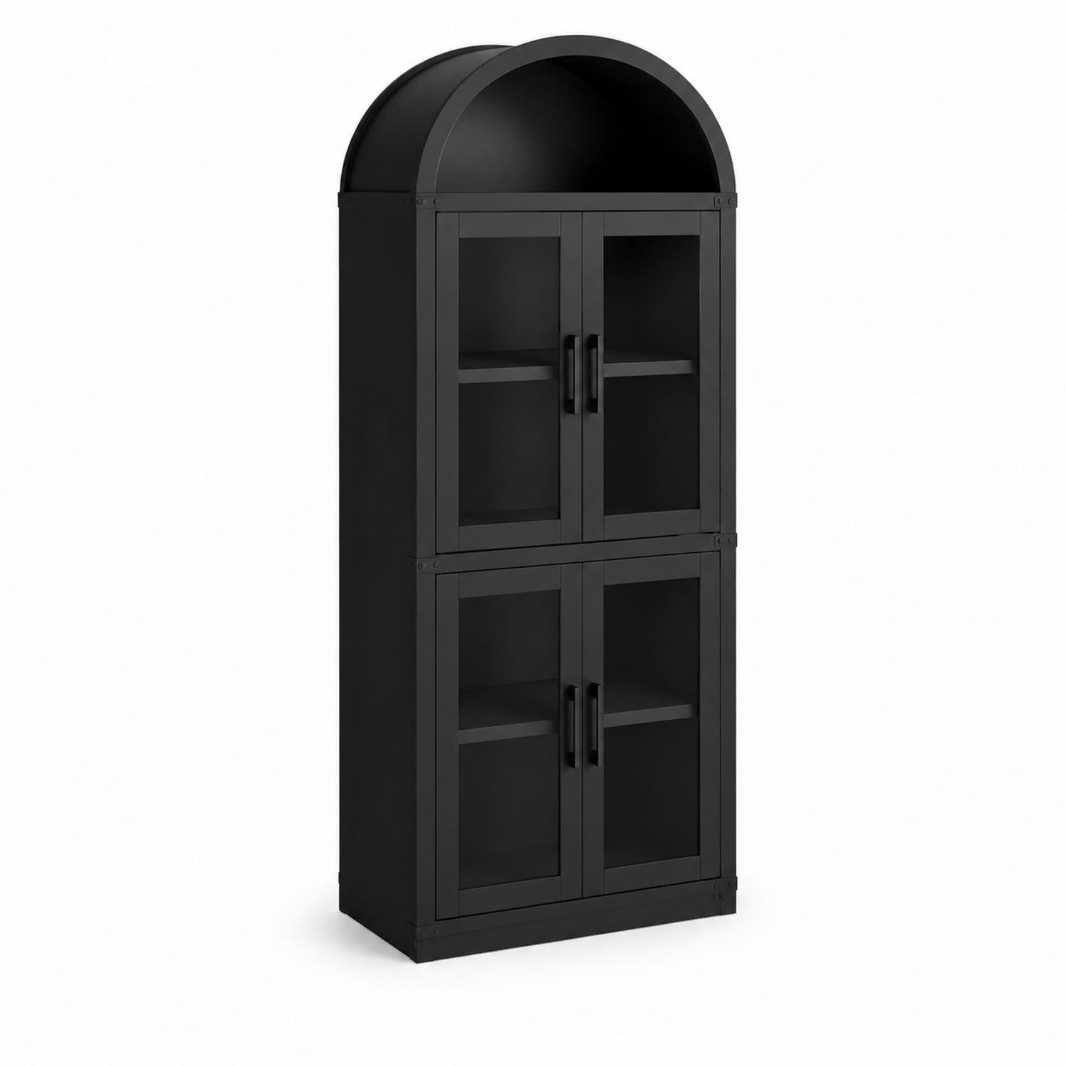 Stahlschrank mit gewölbtem Dach Schwarz 180x80x40cm-Velverocasa