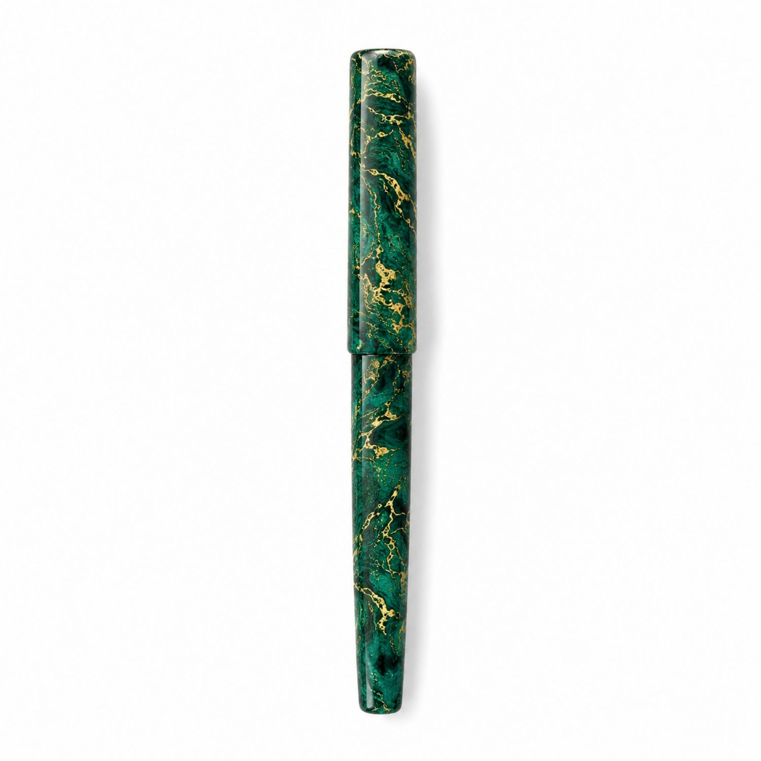 Penna Stilografica Marmorizzata Verde e Oro