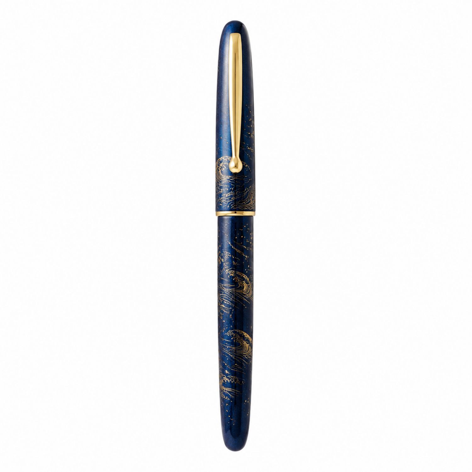 Penna Stilografica Blu con Dettagli Dorati