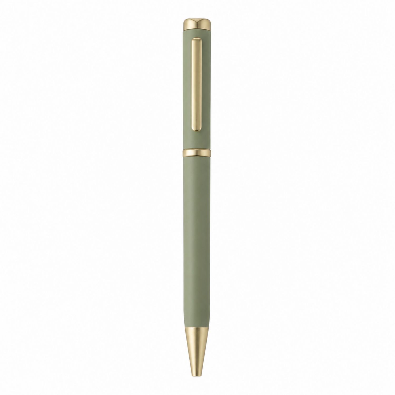 Penna a Sfera Verde Oliva con Finiture Dorate