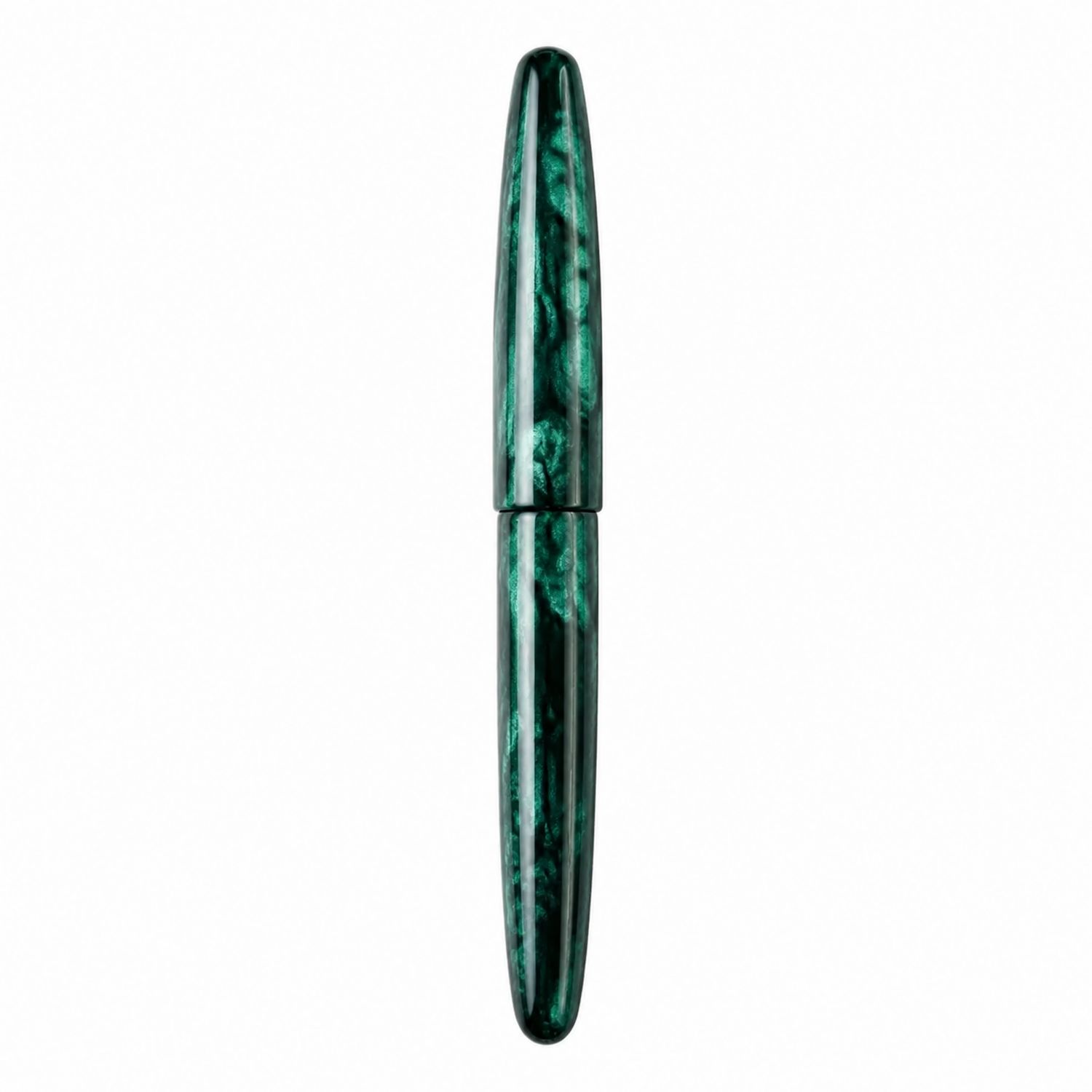 Penna stilografica effetto marmorizzato verde con pennino medio