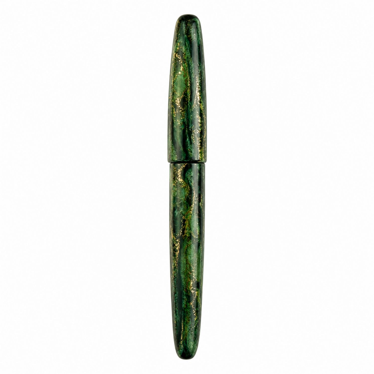 Penna stilografica verde marmorizzato con dettagli dorati
