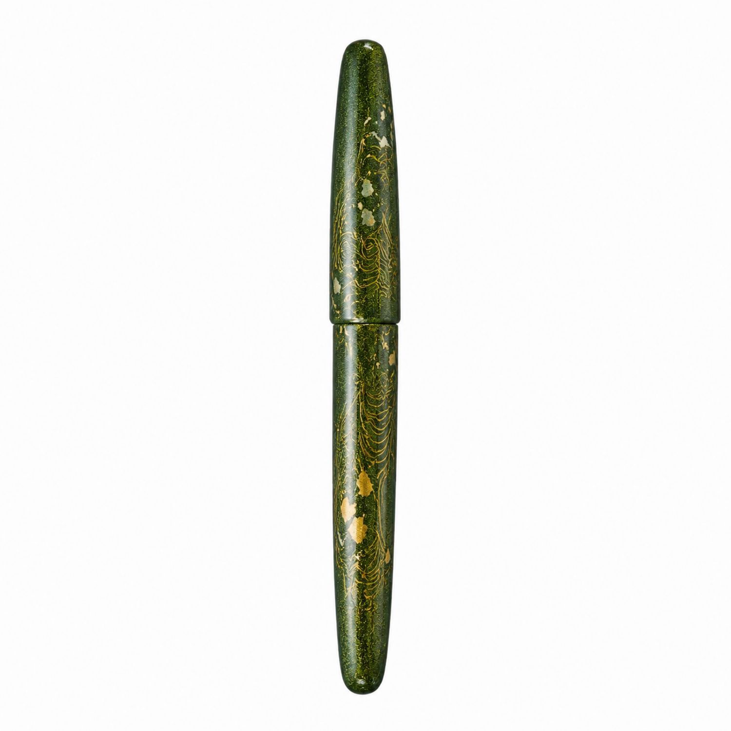 Penna Stilografica Verde e Oro Dipinta a Mano