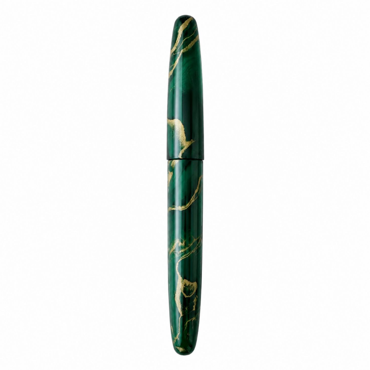 Penna Stilografica Marmorizzata Verde e Oro