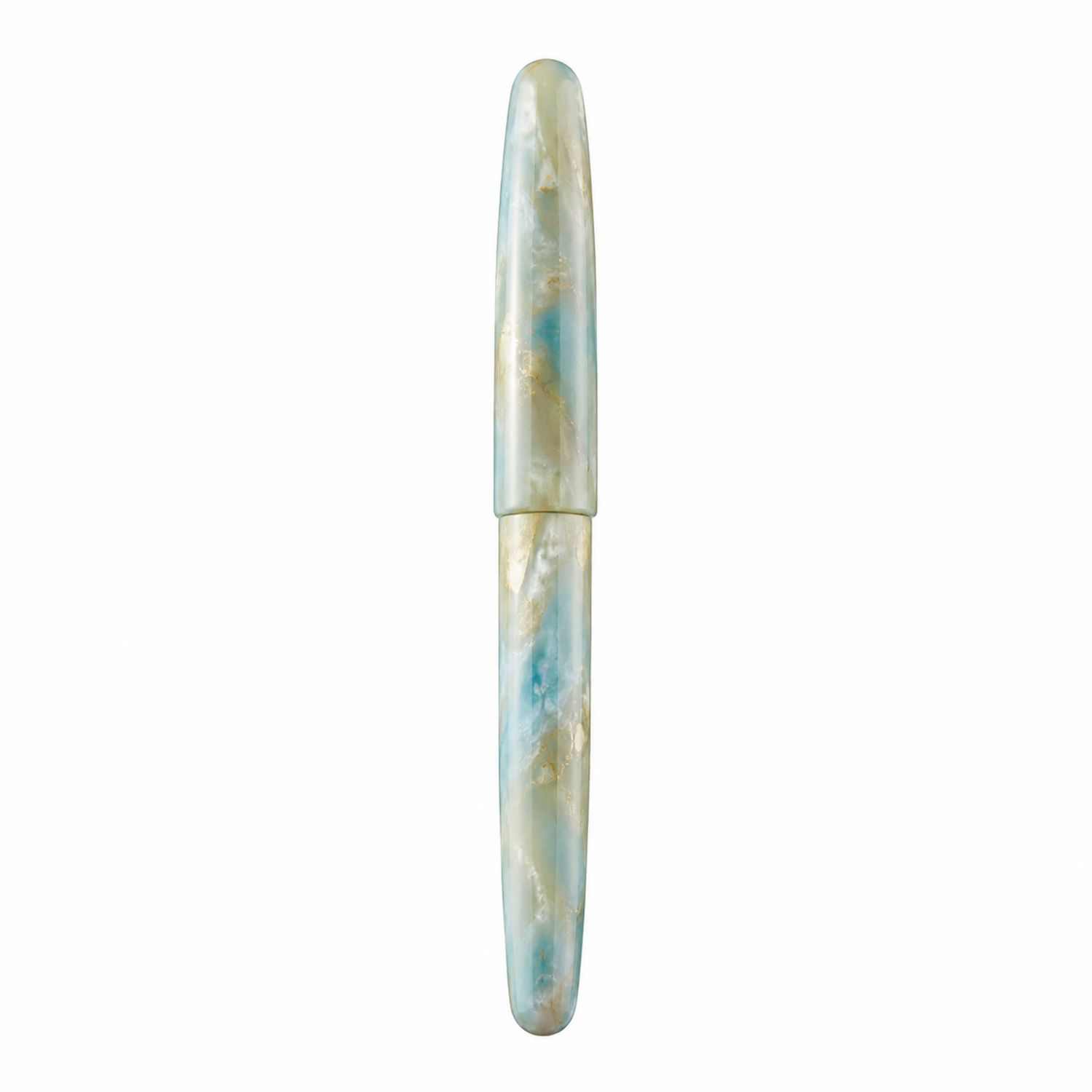 Penna Stilografica Artistica in Resina Blu e Verde