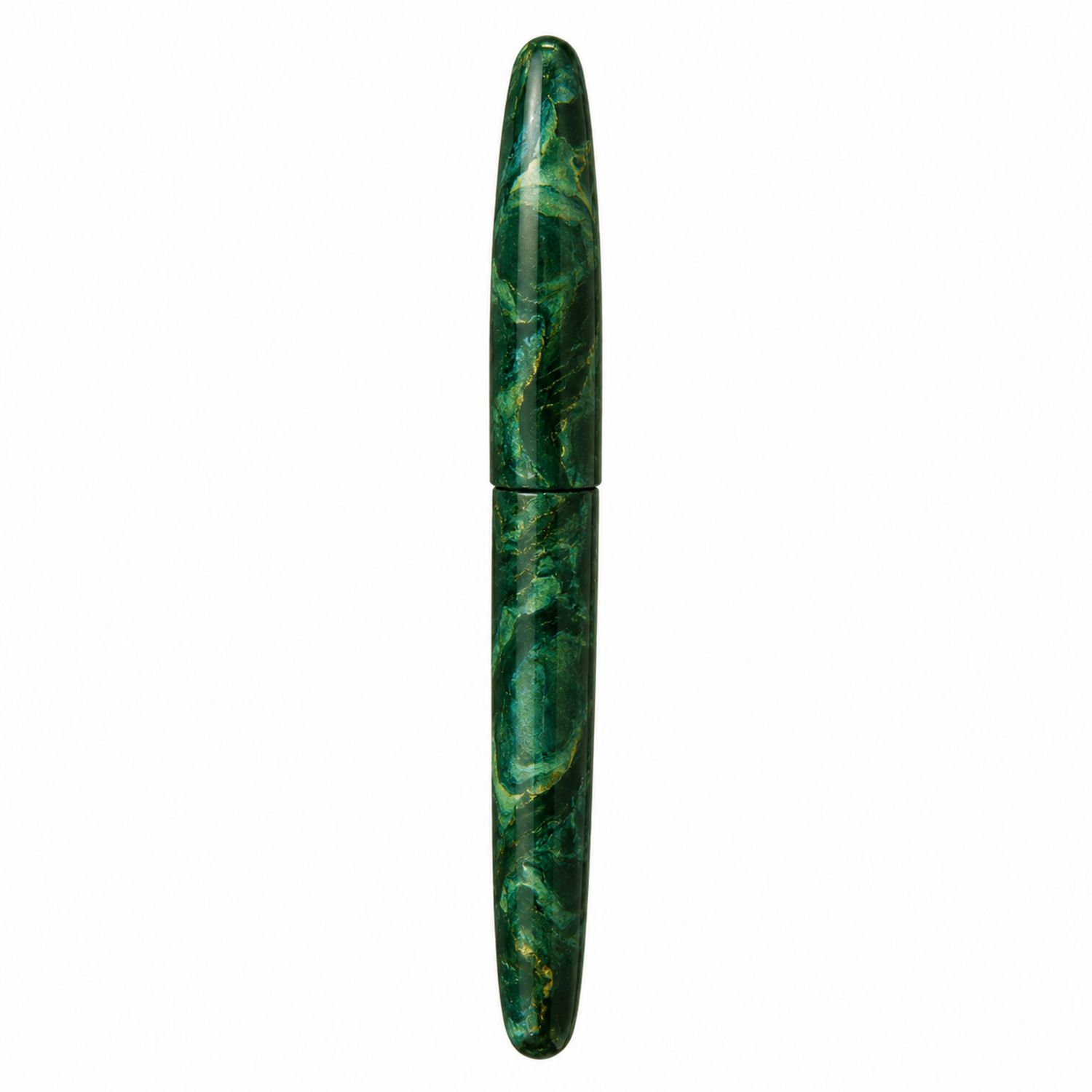 Penna stilografica verde marmorizzata con finitura lucida