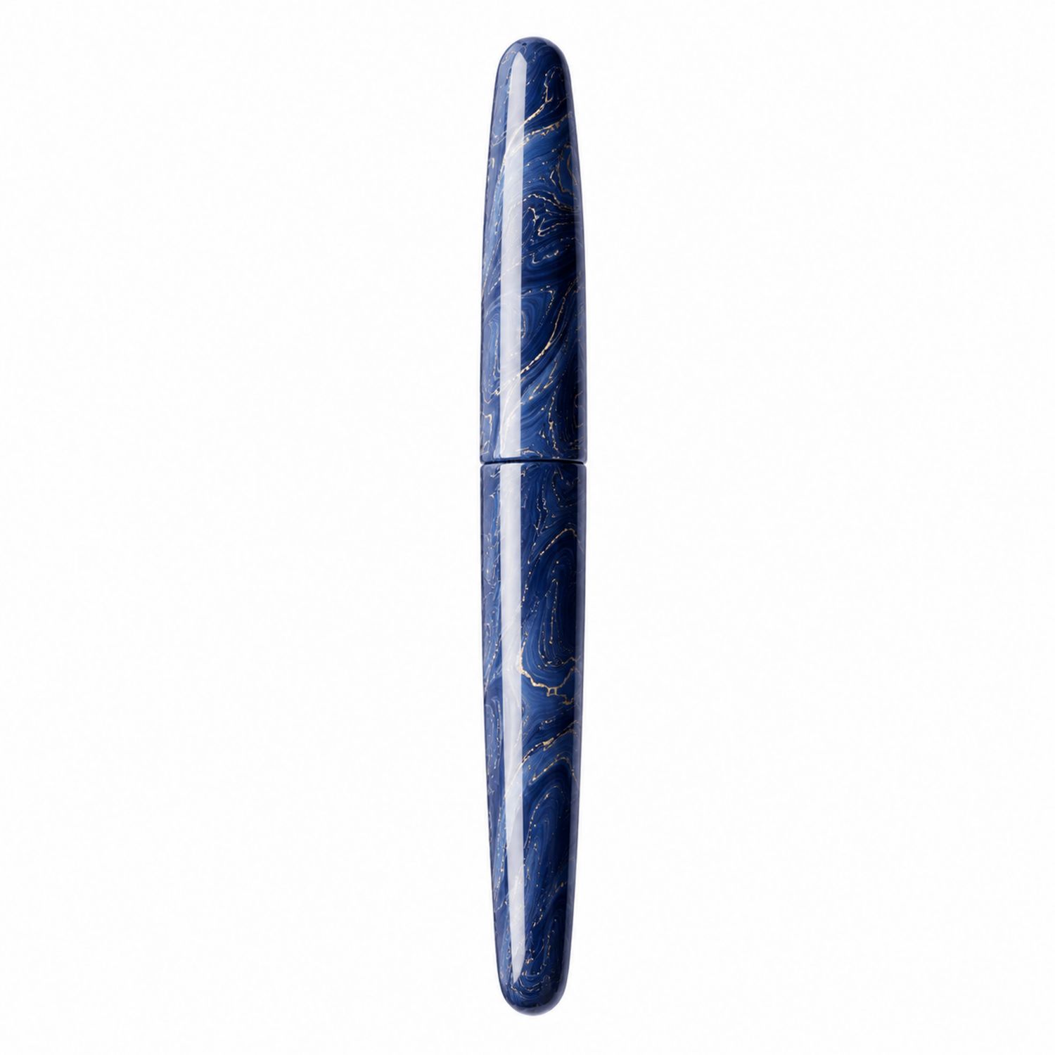 Penna stilografica blu marmo con dettagli oro