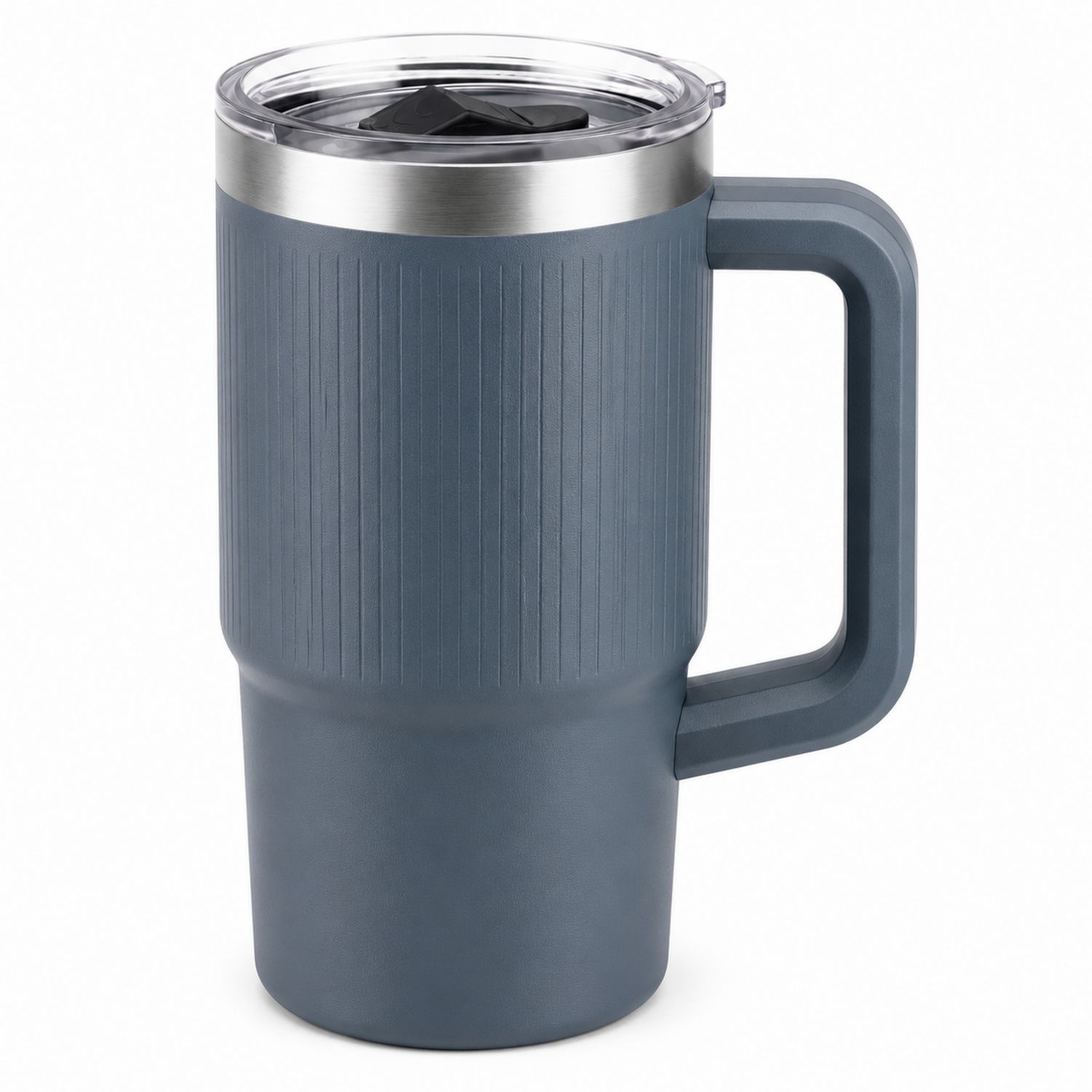 Tazza Termica con Coperchio 590ml Blu Acciaio