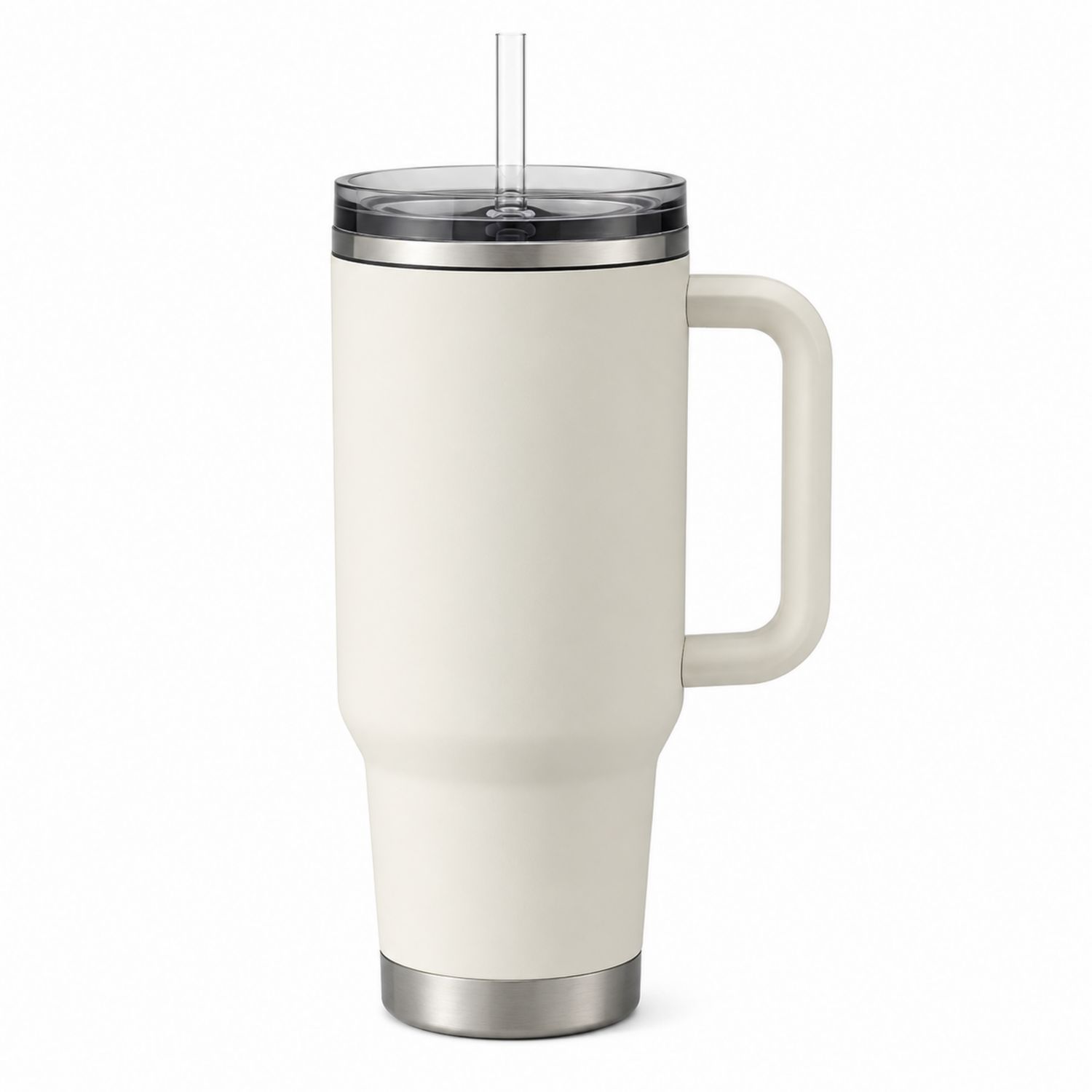 Bicchiere Termico con Manico e Cannuccia 900ml Avorio