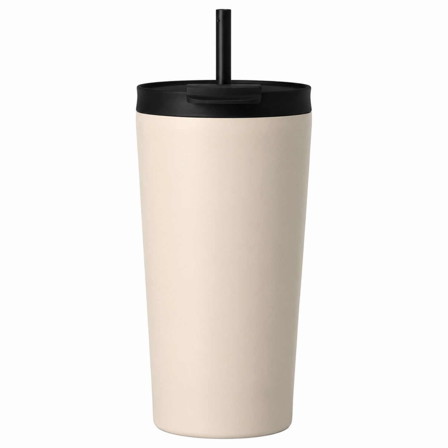 Tazza Termica 500 ml con Coperchio e Cannuccia Beige/Nero
