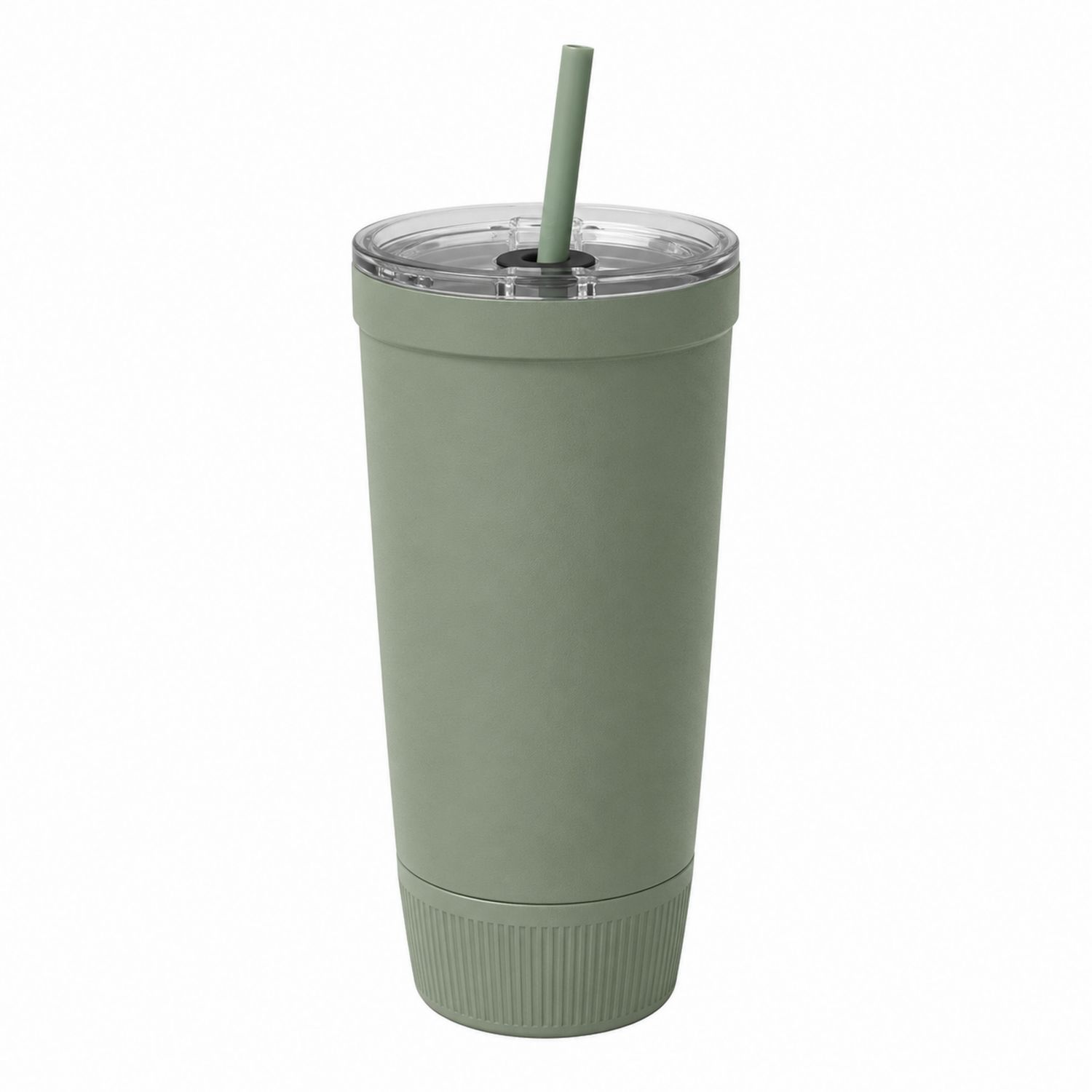 Tazza Termica con Cannuccia Verde Oliva 500ml