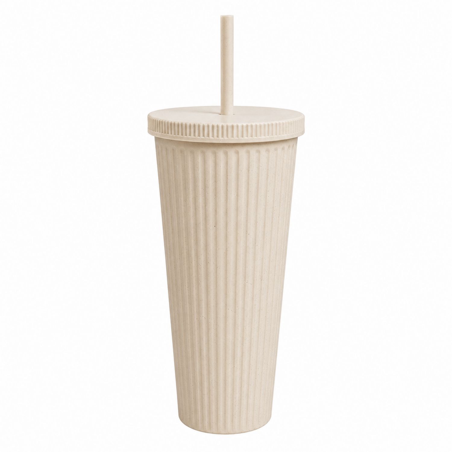 Bicchiere Termico con Coperchio e Cannuccia 700 ml Beige