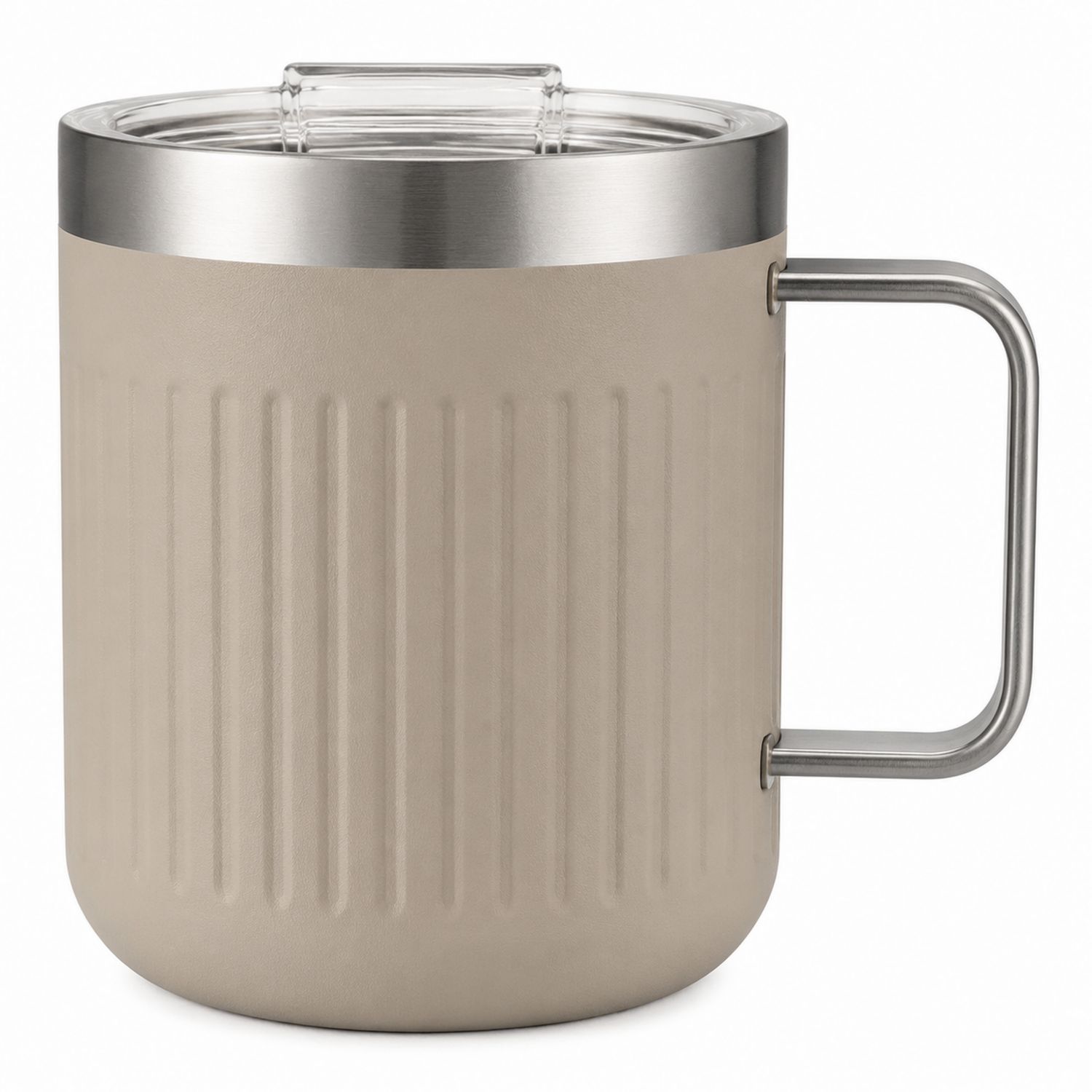 Tazza Isolante 350ml Beige con Coperchio