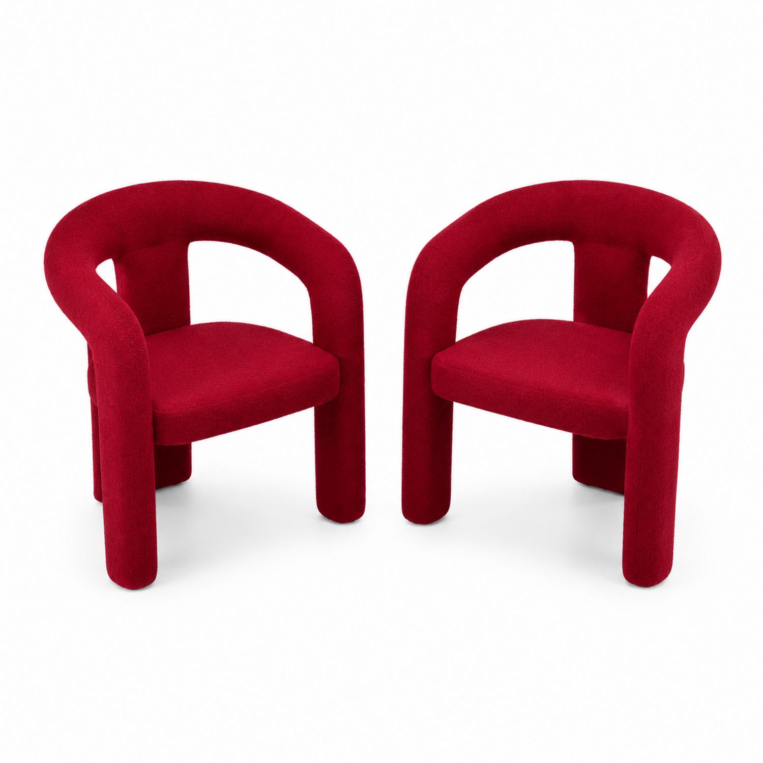 2er Set Stühle Rot Polyester