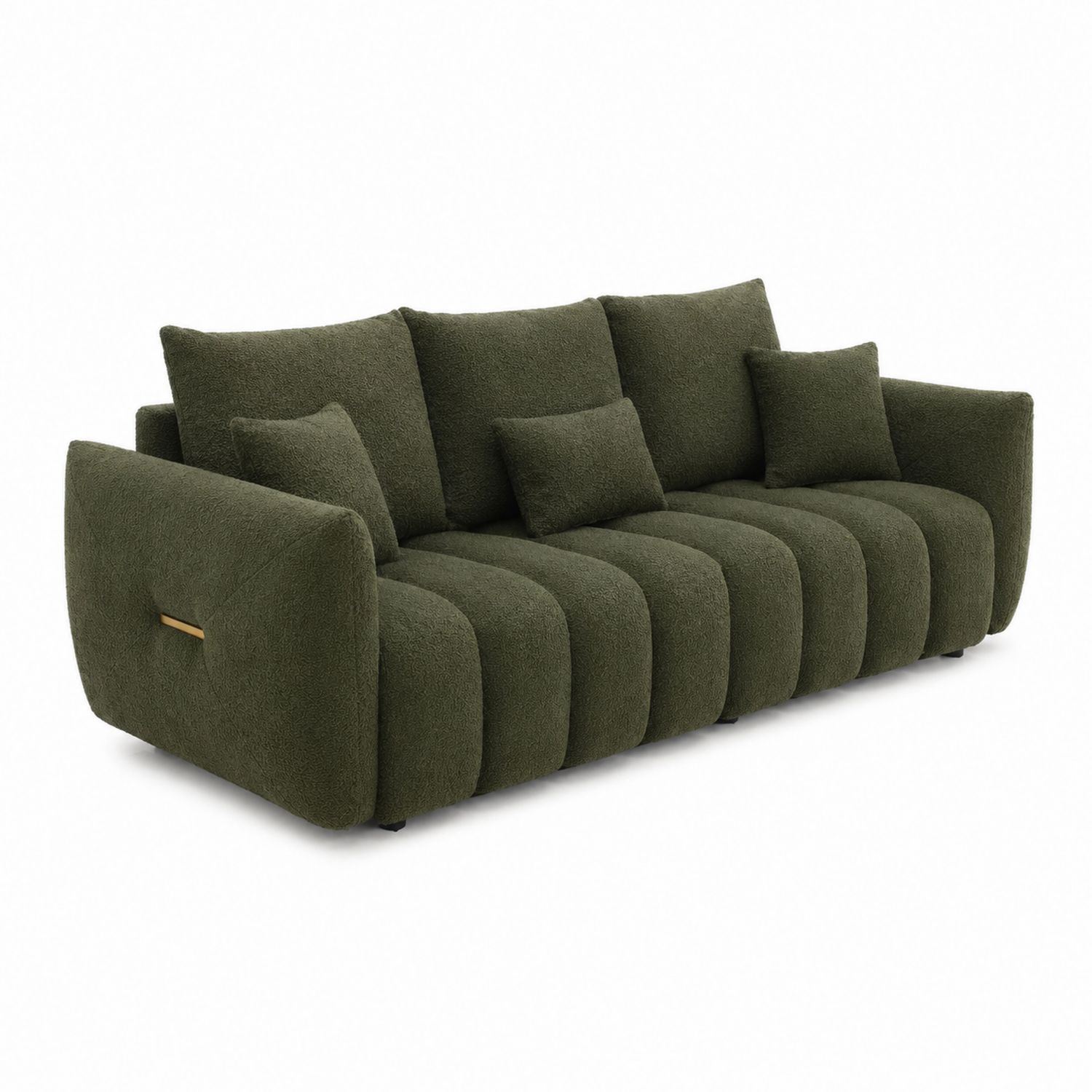 3-Sitzer Sofa aus Bouclé-Stoff Grün 250 cm