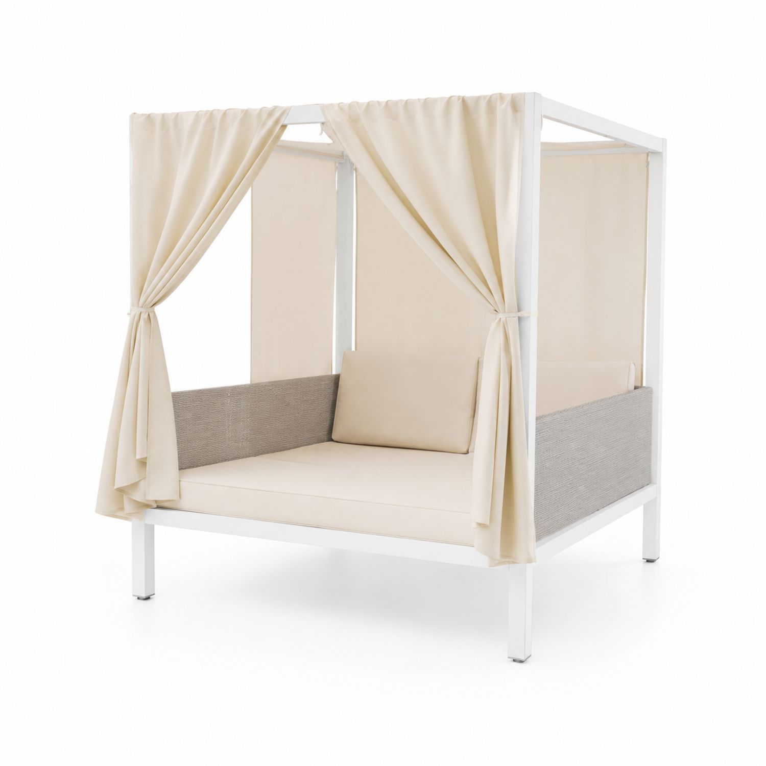 Outdoor Tagesbett mit Baldachin Aluminium Beige
