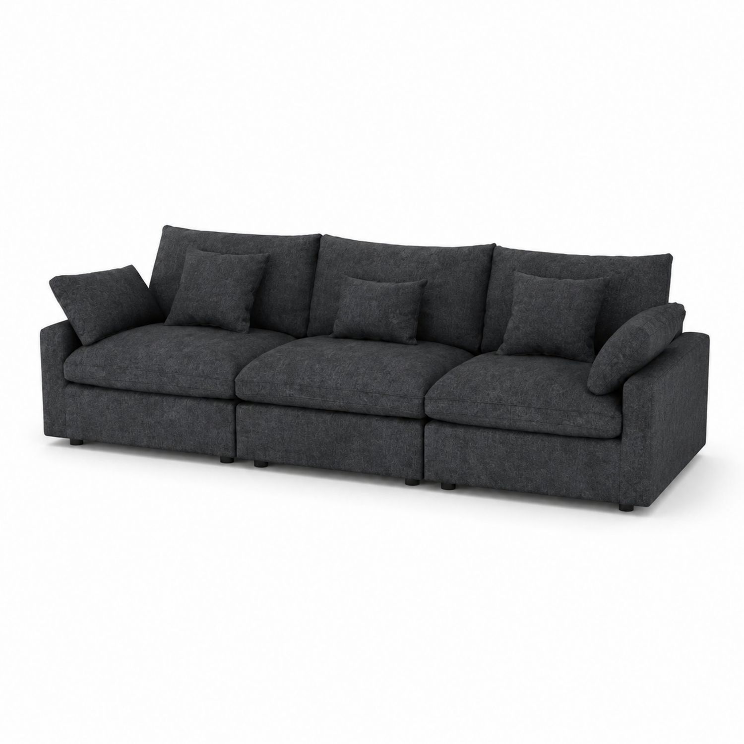 Modulares 3-Sitzer Sofa Polyester Dunkelgrau