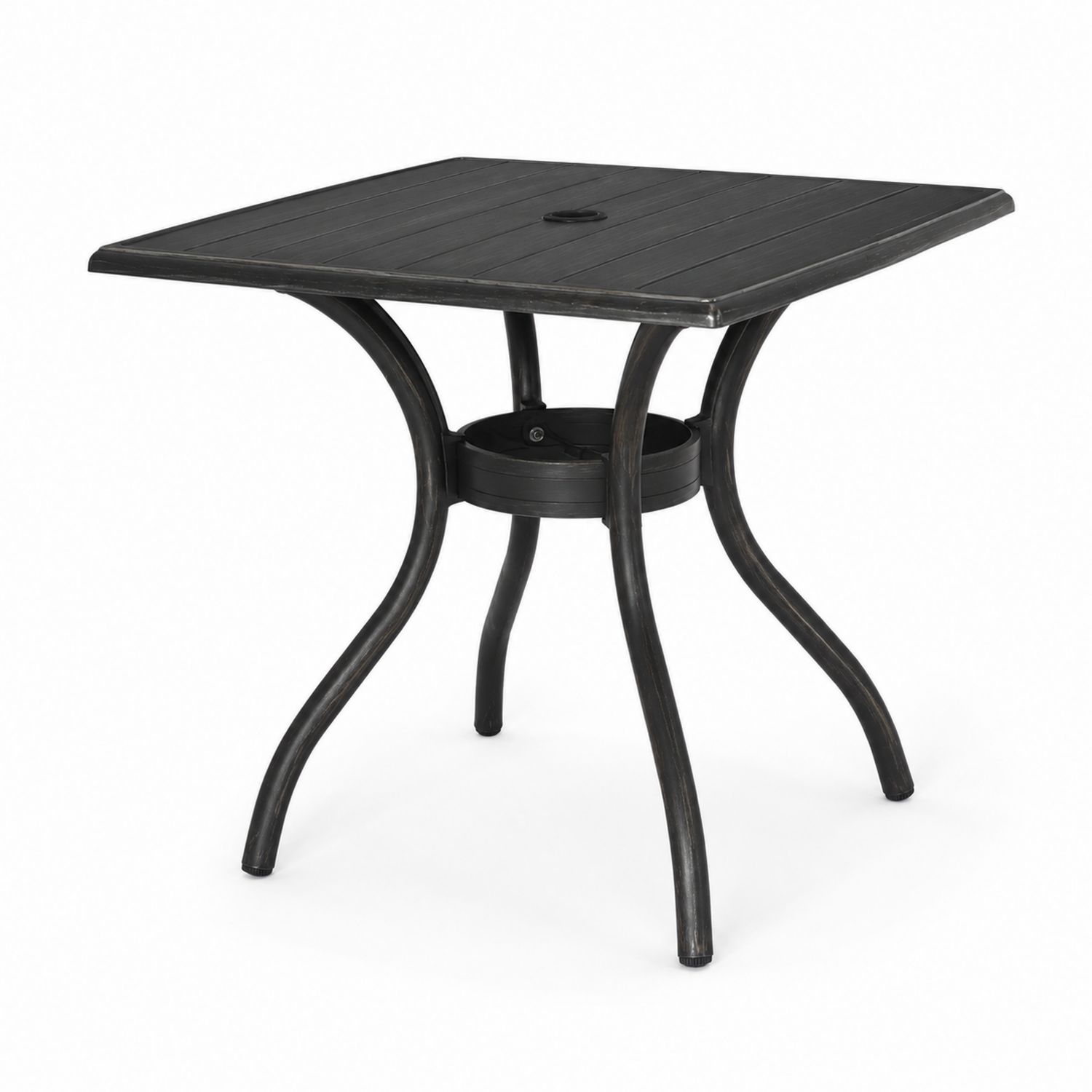 Quadratischer Outdoor-Esstisch aus Metall, Schwarz