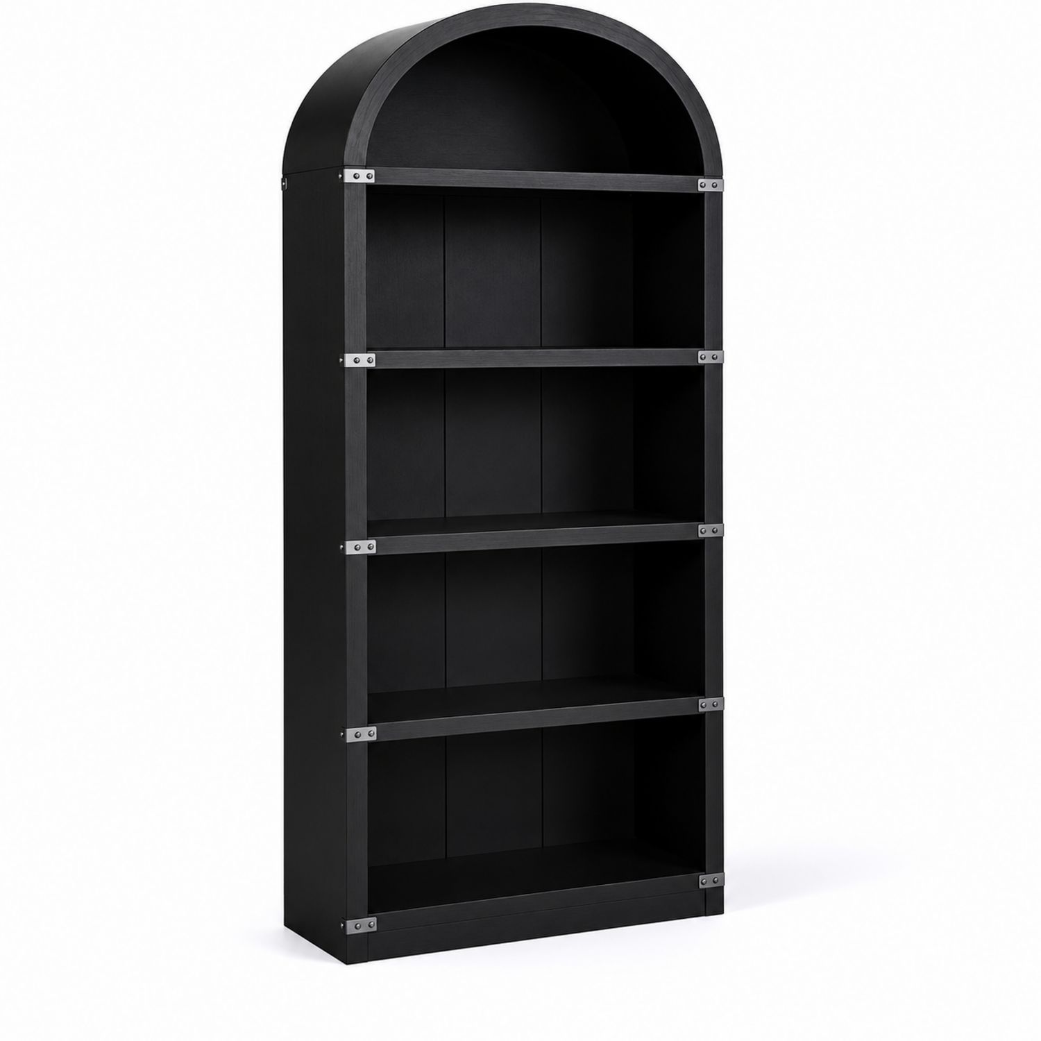 Regal mit Rundbogen Design MDF Schwarz