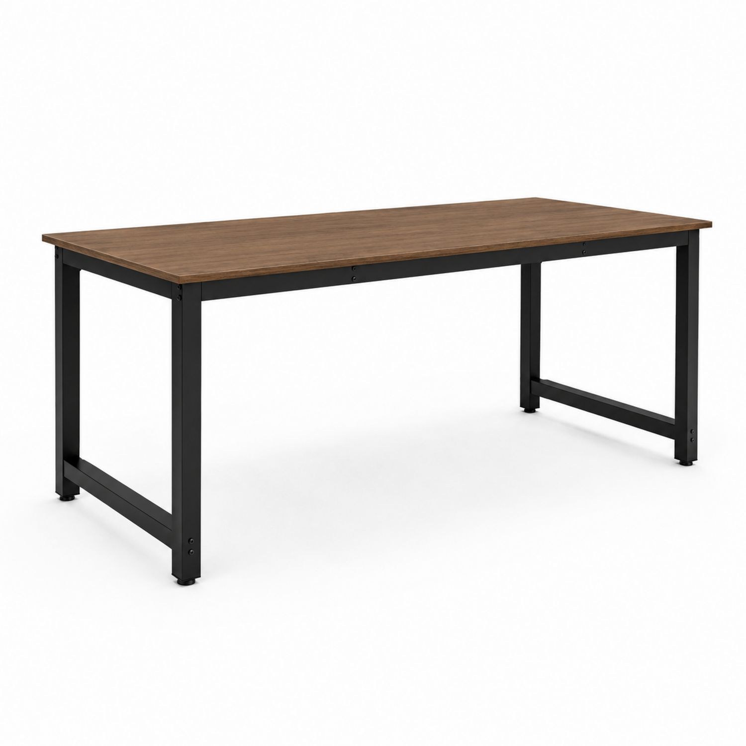 Rechteckiger Tisch 160x80 cm MDF Walnuss Stahl