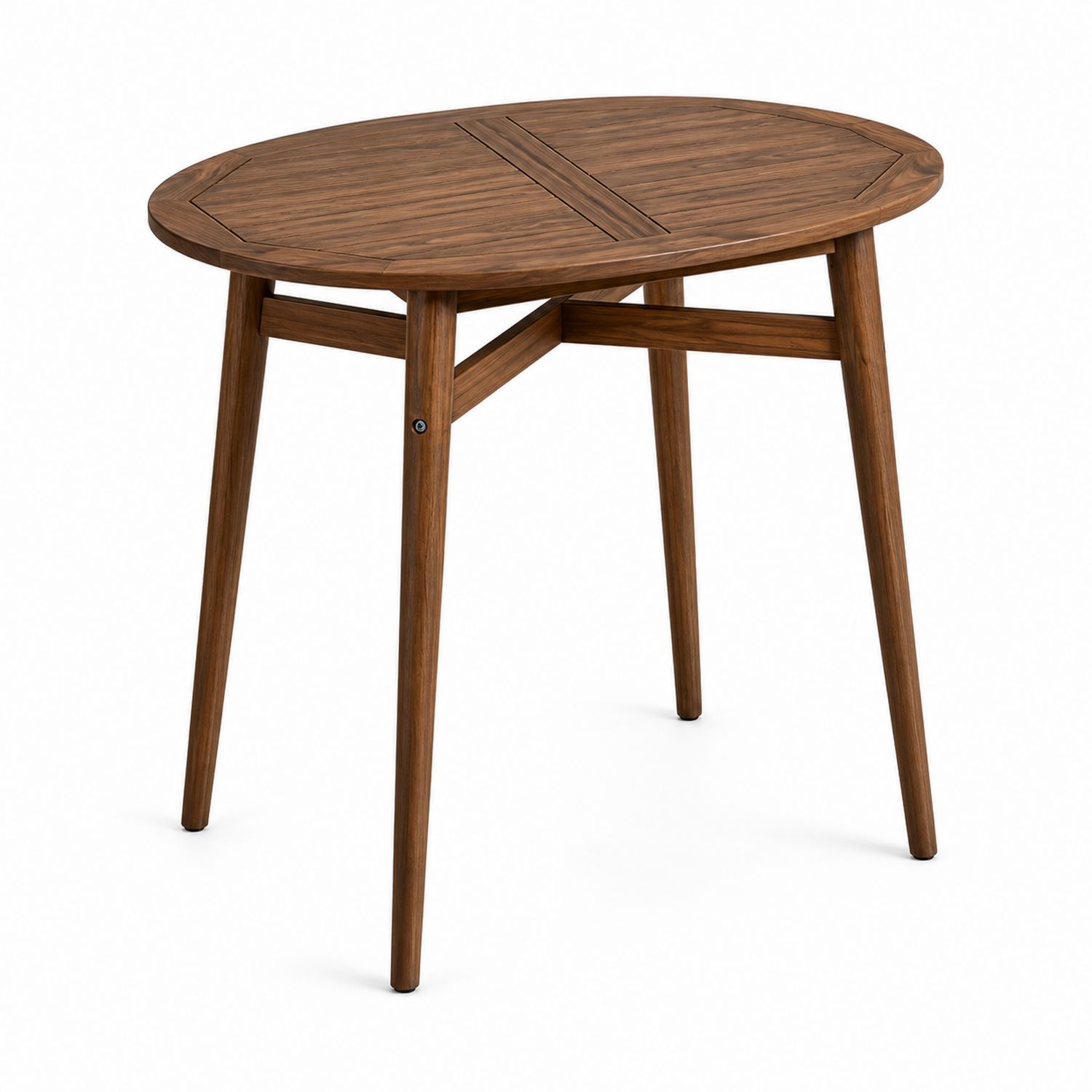 Ovaler Outdoor-Tisch aus Akazienholz, Mittelbraun, 120cm