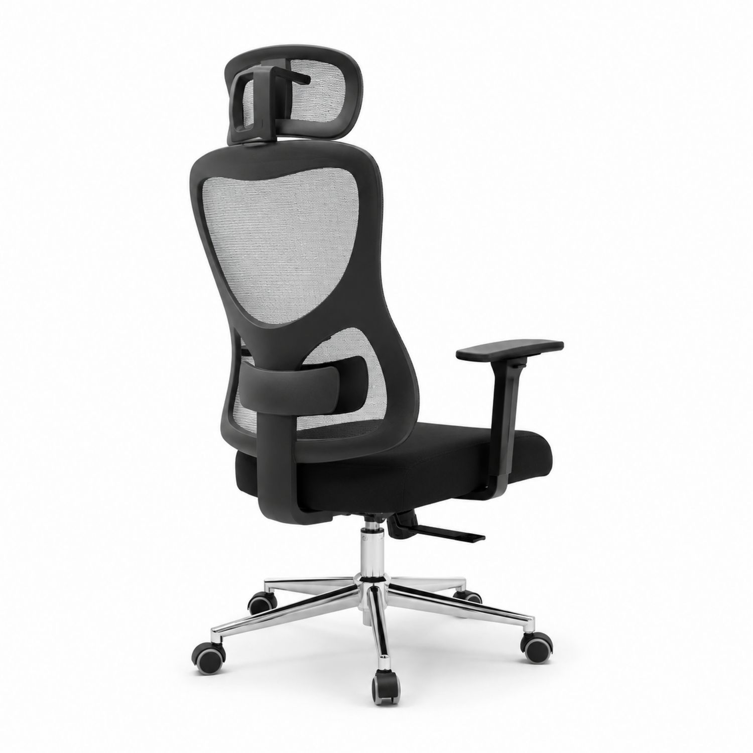 Ergonomischer Bürostuhl mit Netzstoff, Schwarz, Höhenverstellbar