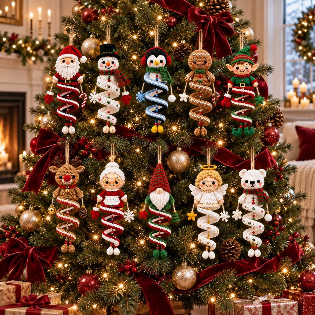 Hanging Amigurumi Christmas Decor