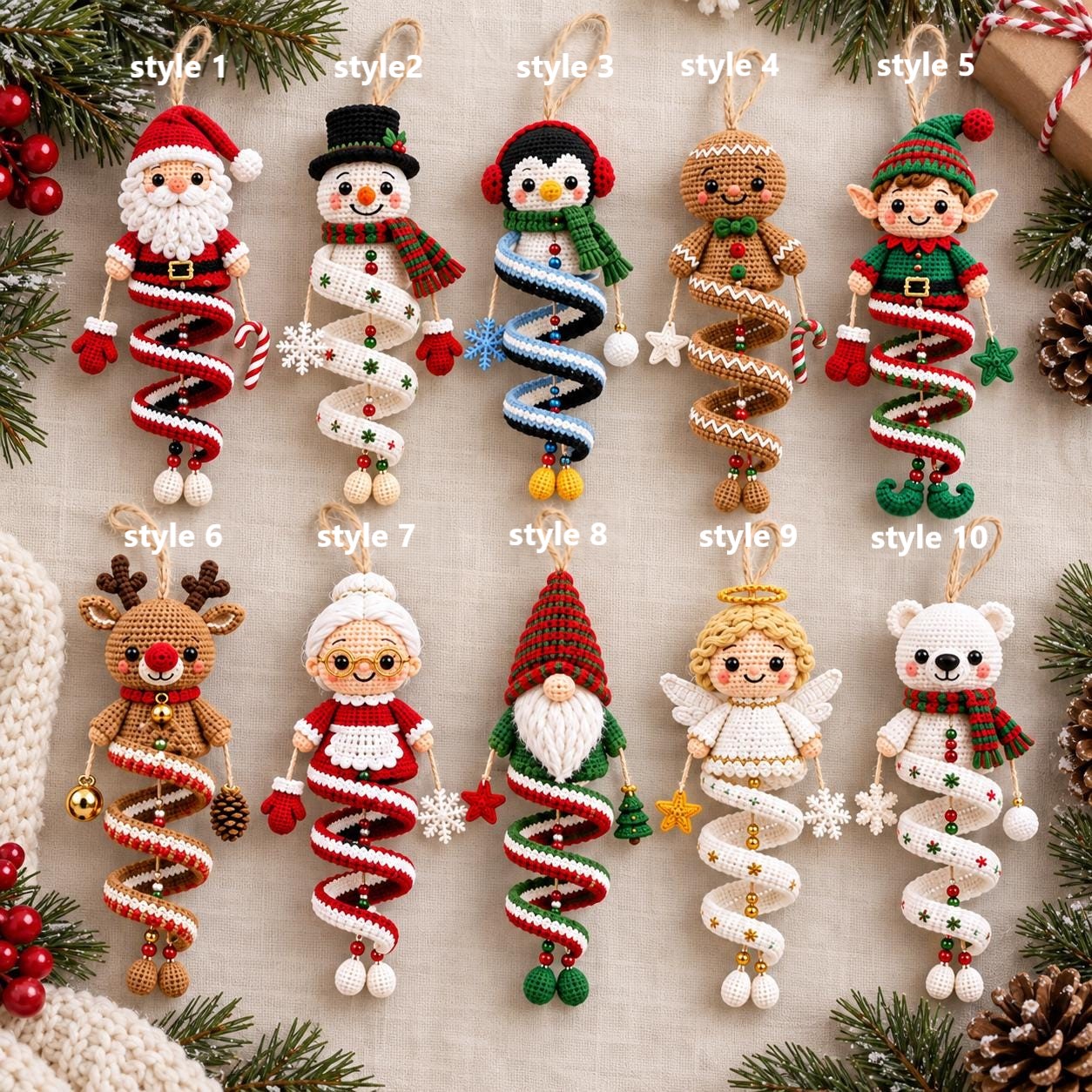 Hanging Amigurumi Christmas Decor